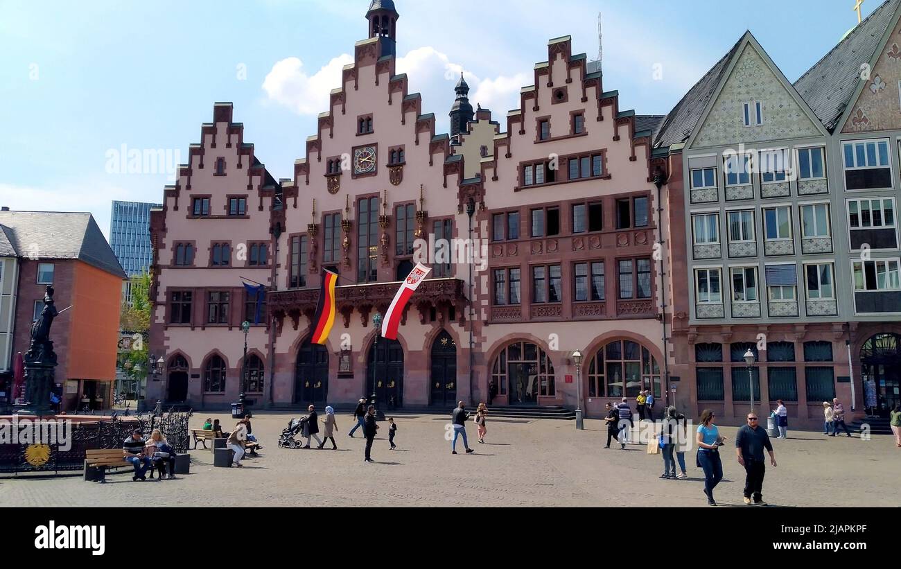 Roemer, medieval building in the Old Town, city hall (Rathaus) of ...