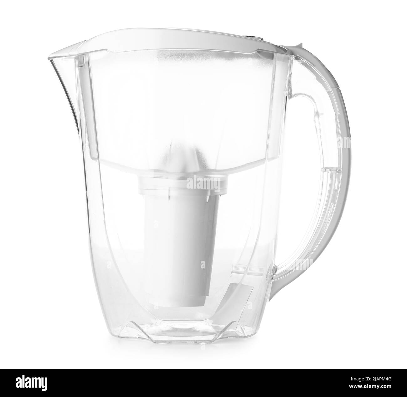 Modern water filter jug on white background Stock Photo Alamy