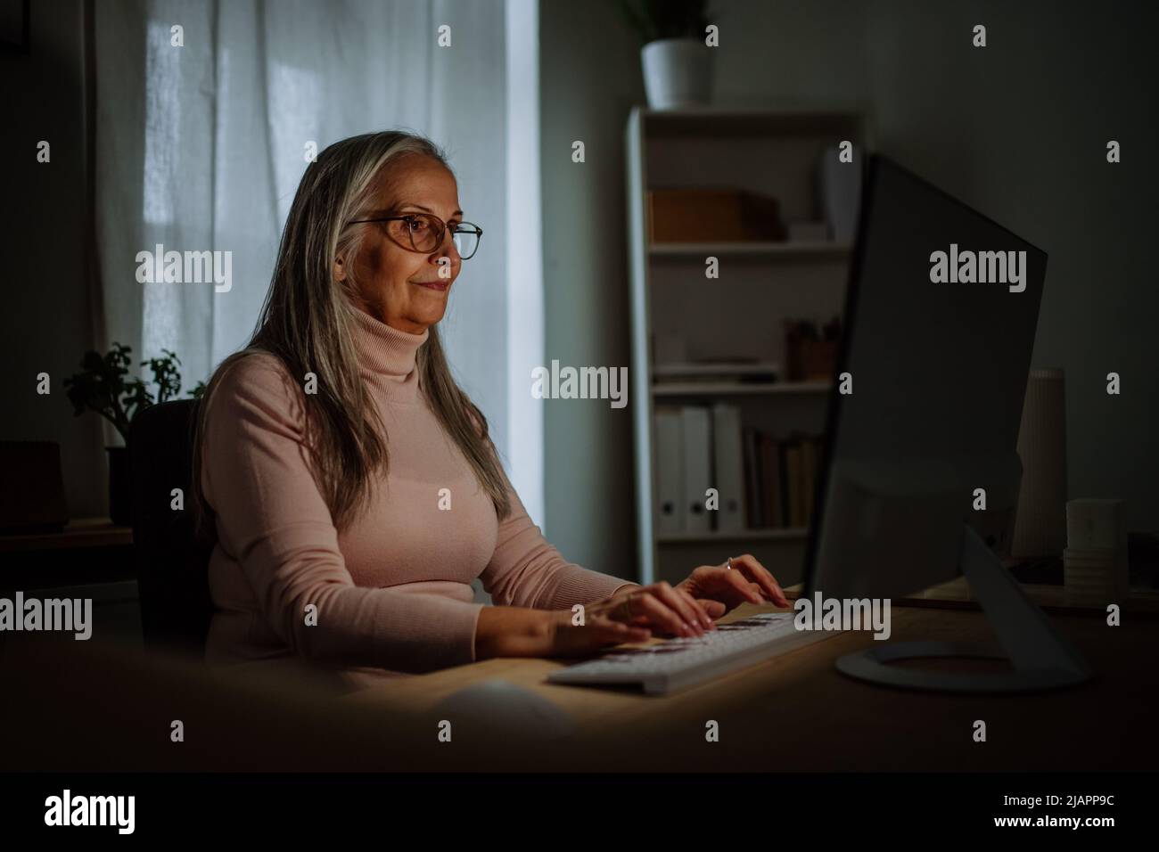 Mature business woman office desk hi-res stock photography and images ...