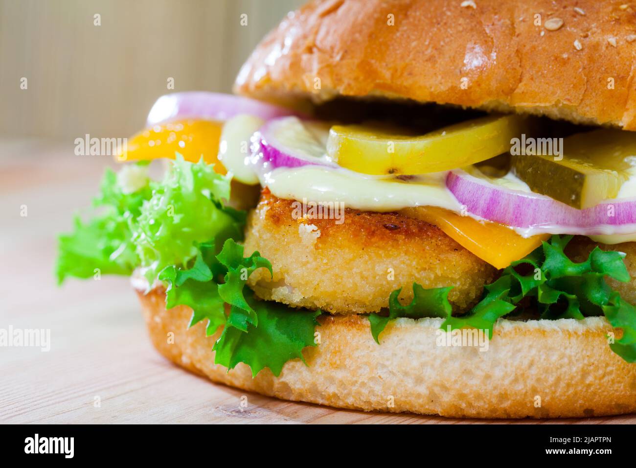 Cheeseburger with chicken nuggets Stock Photo Alamy