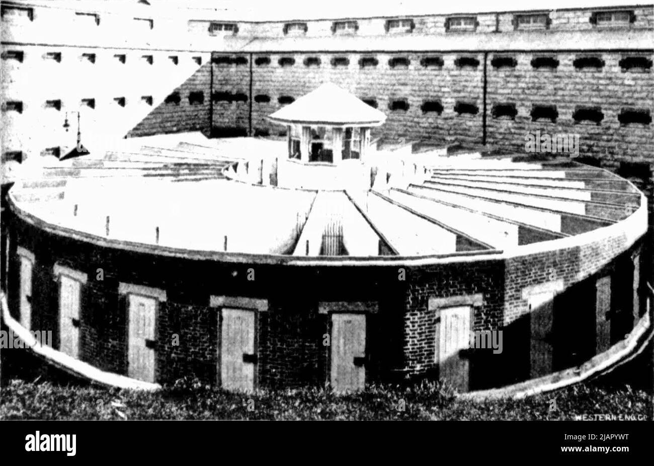Fremantle Prison The radiating exercise yard in 1909 Stock Photo Alamy