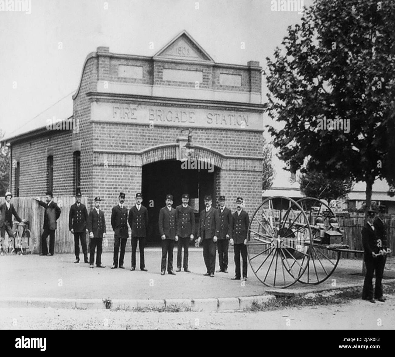 Wagga Wagga Fire Station located on Morrow Street in 1912 Stock Photo