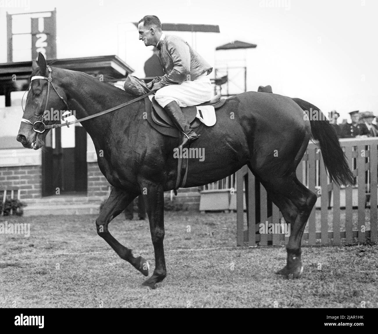 Amounis 1930 VATC Futurity Stakes Caulfield Racecourse Jockey Harold Jones Stock Photo