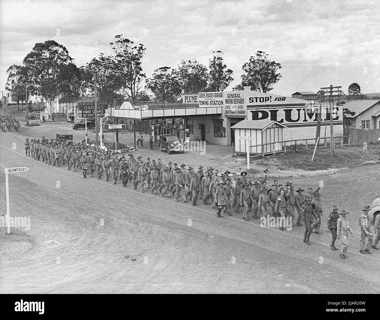 Australian soldiers marching at Ingleburn camp ca. 1939 Stock Photo Alamy