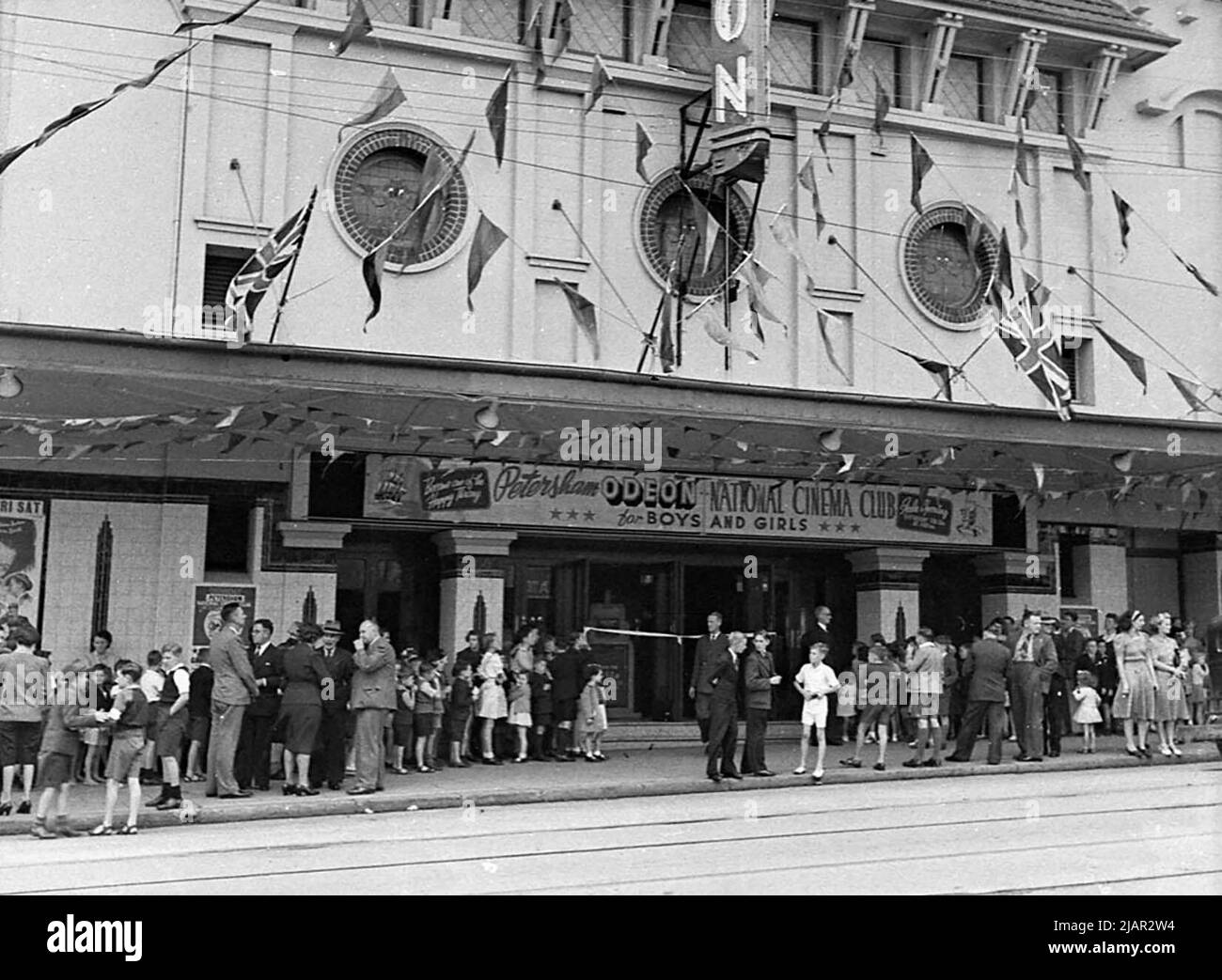 Children at the opening of the Petersham Odeon ca. 1947 Stock Photo Alamy