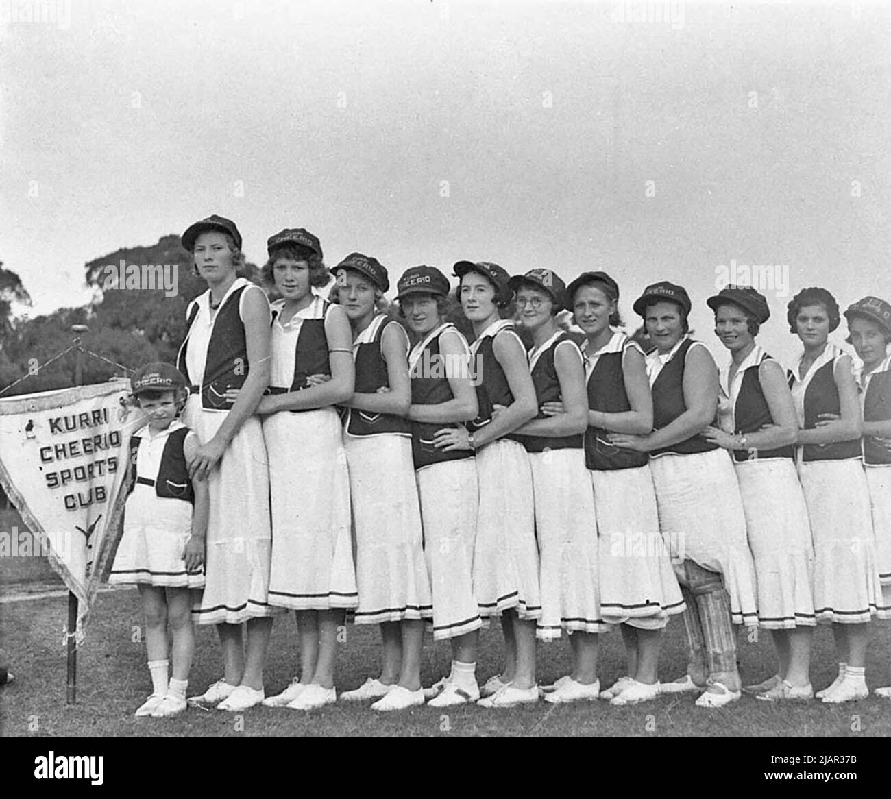 Members of the Kurri Kurri Cheerio Sports Club team ca. 1934 Stock Photo
