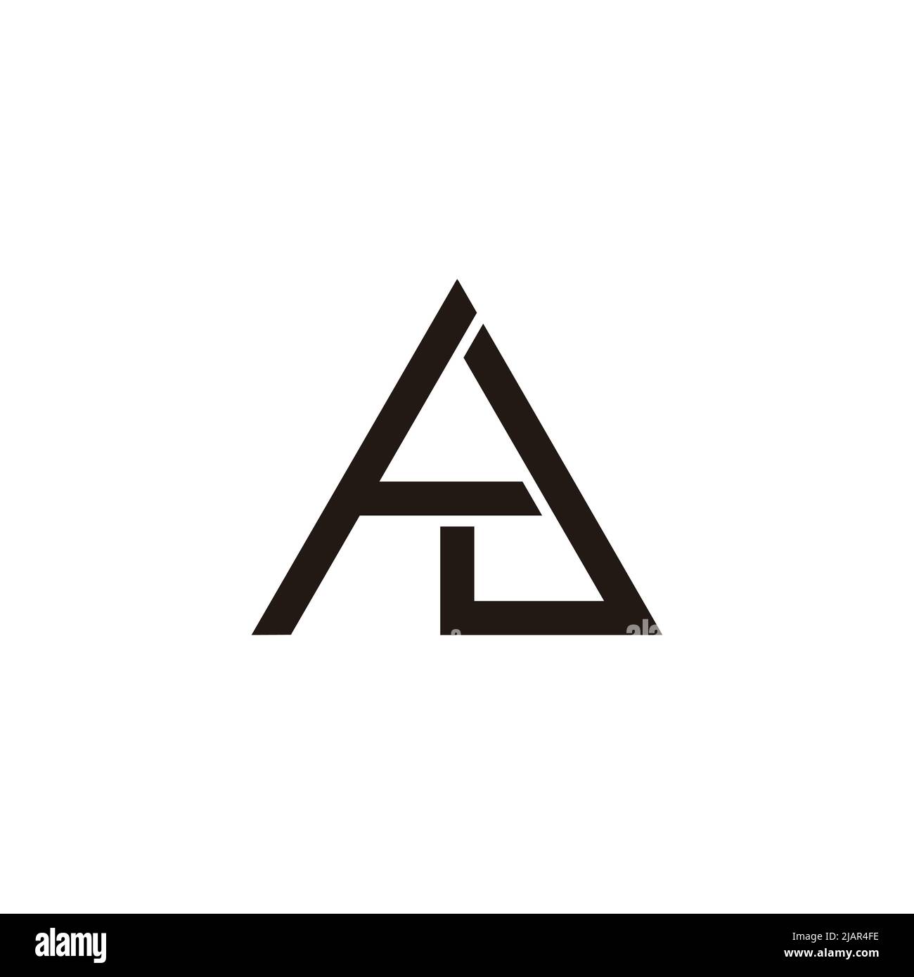 letter tj simple geometric line triangle logo vector Stock Vector
