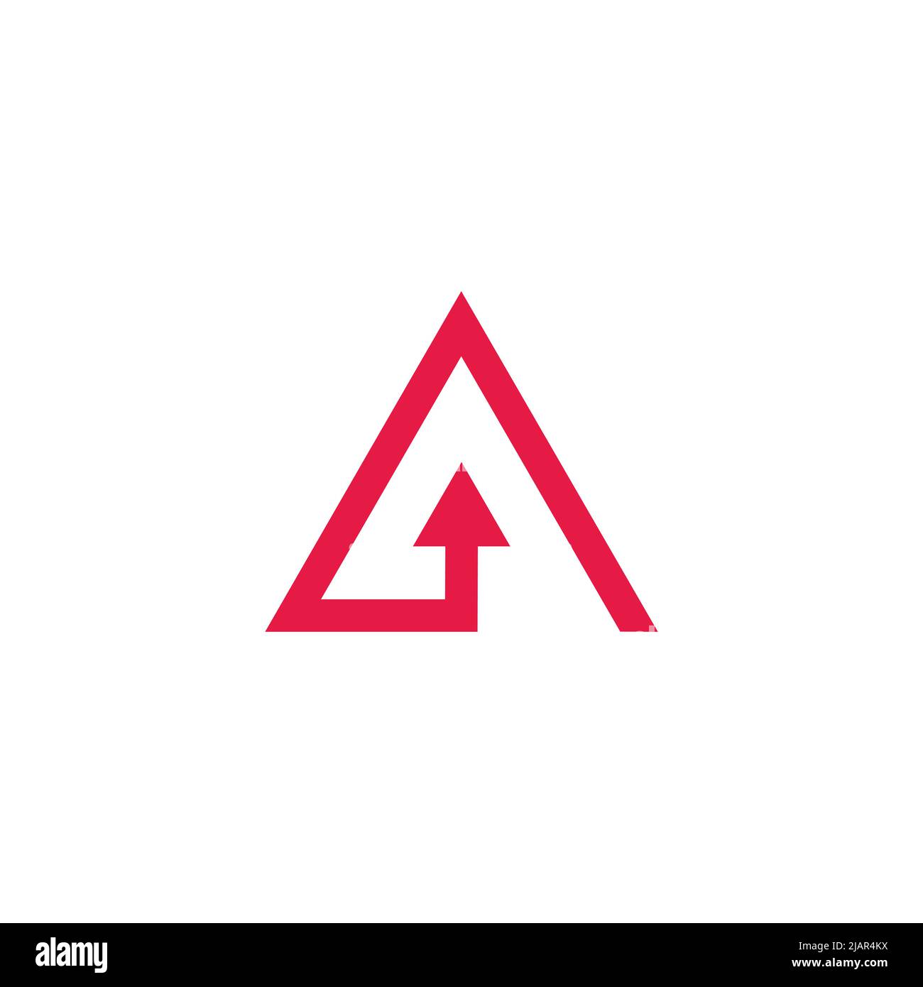 triangle motion arrow up linear logo vector Stock Vector