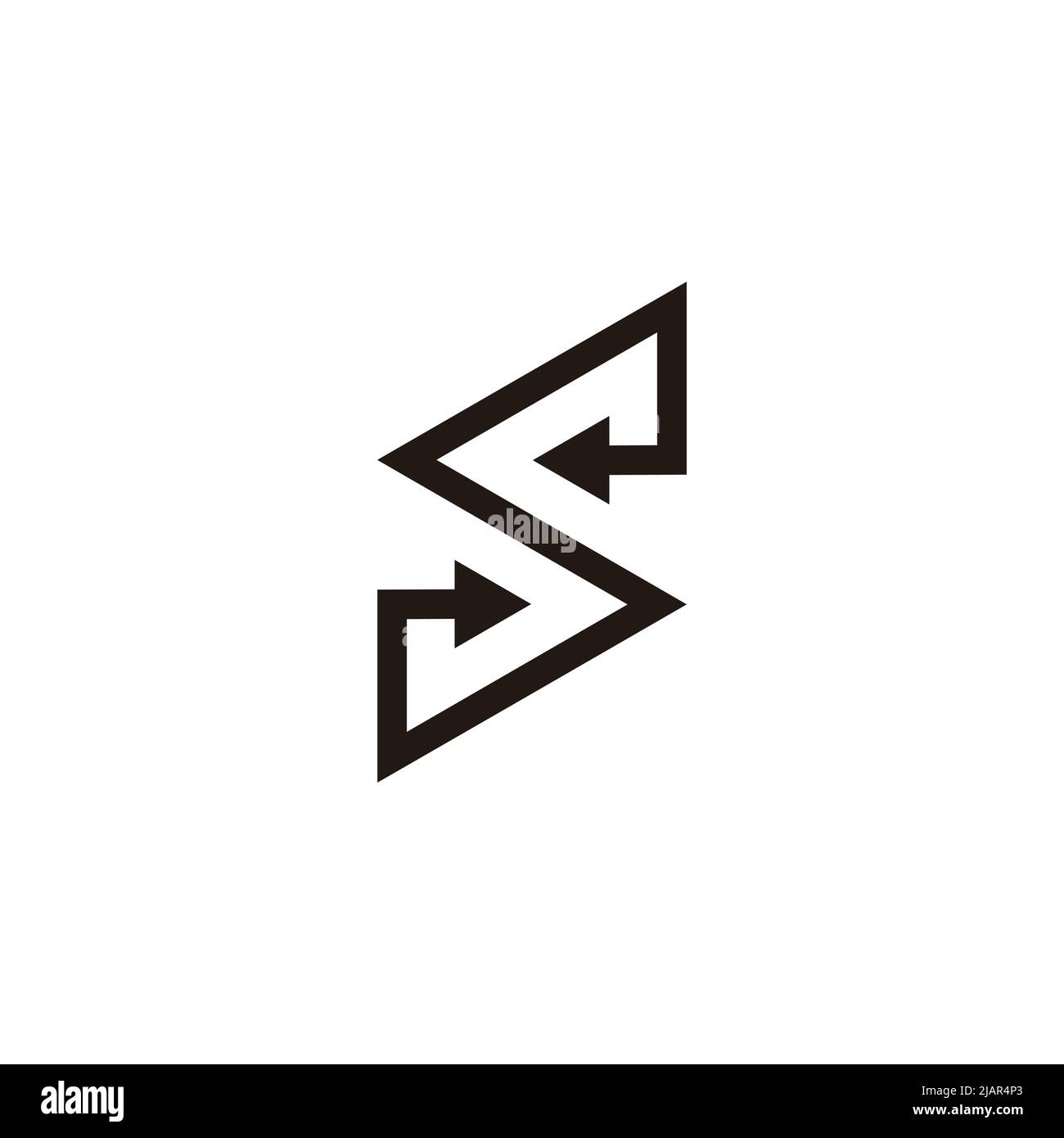 letter s opposite arrow geometric line logo vector Stock Vector