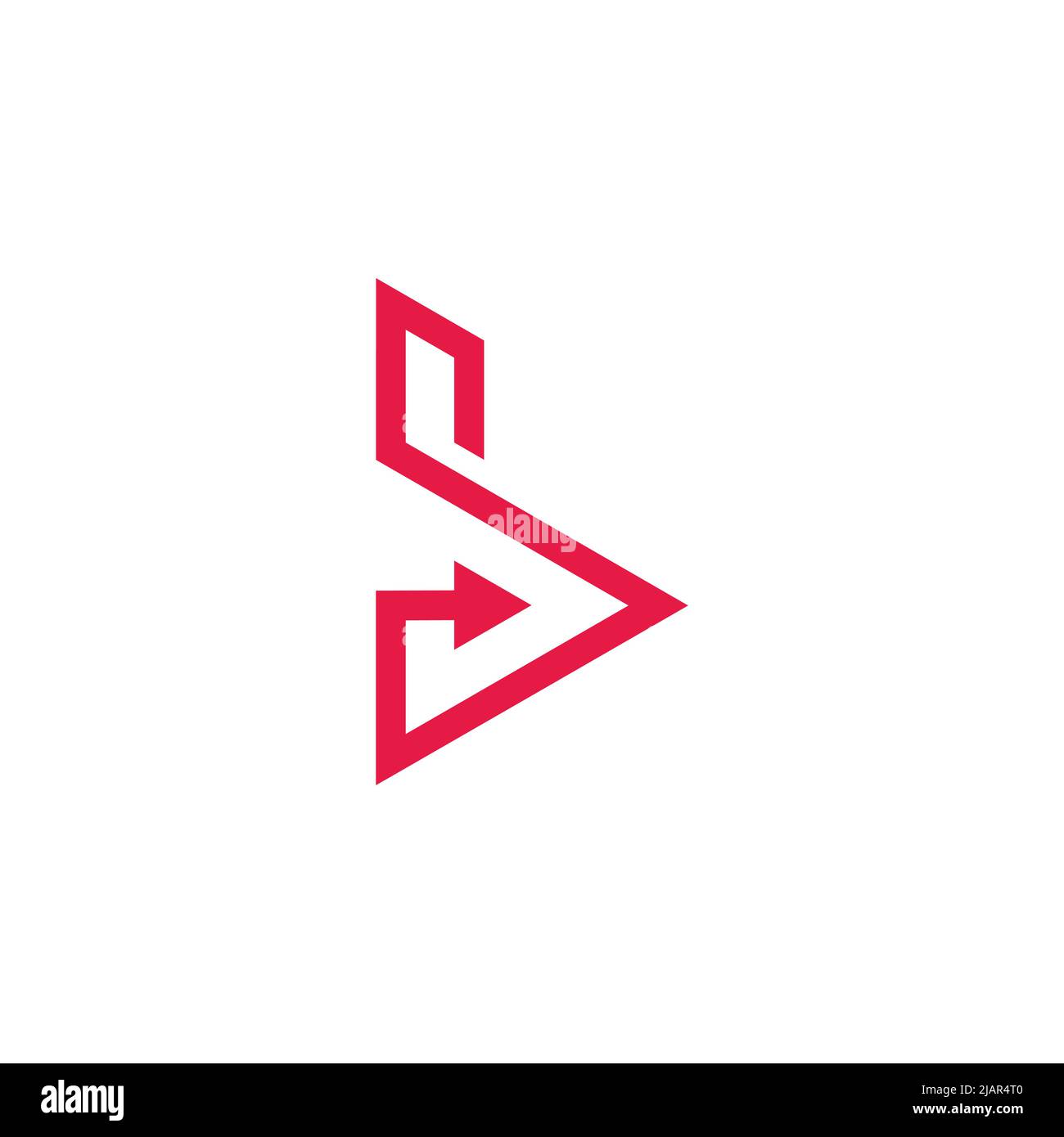 letter b triangle right arrow simple geometric logo vector Stock Vector