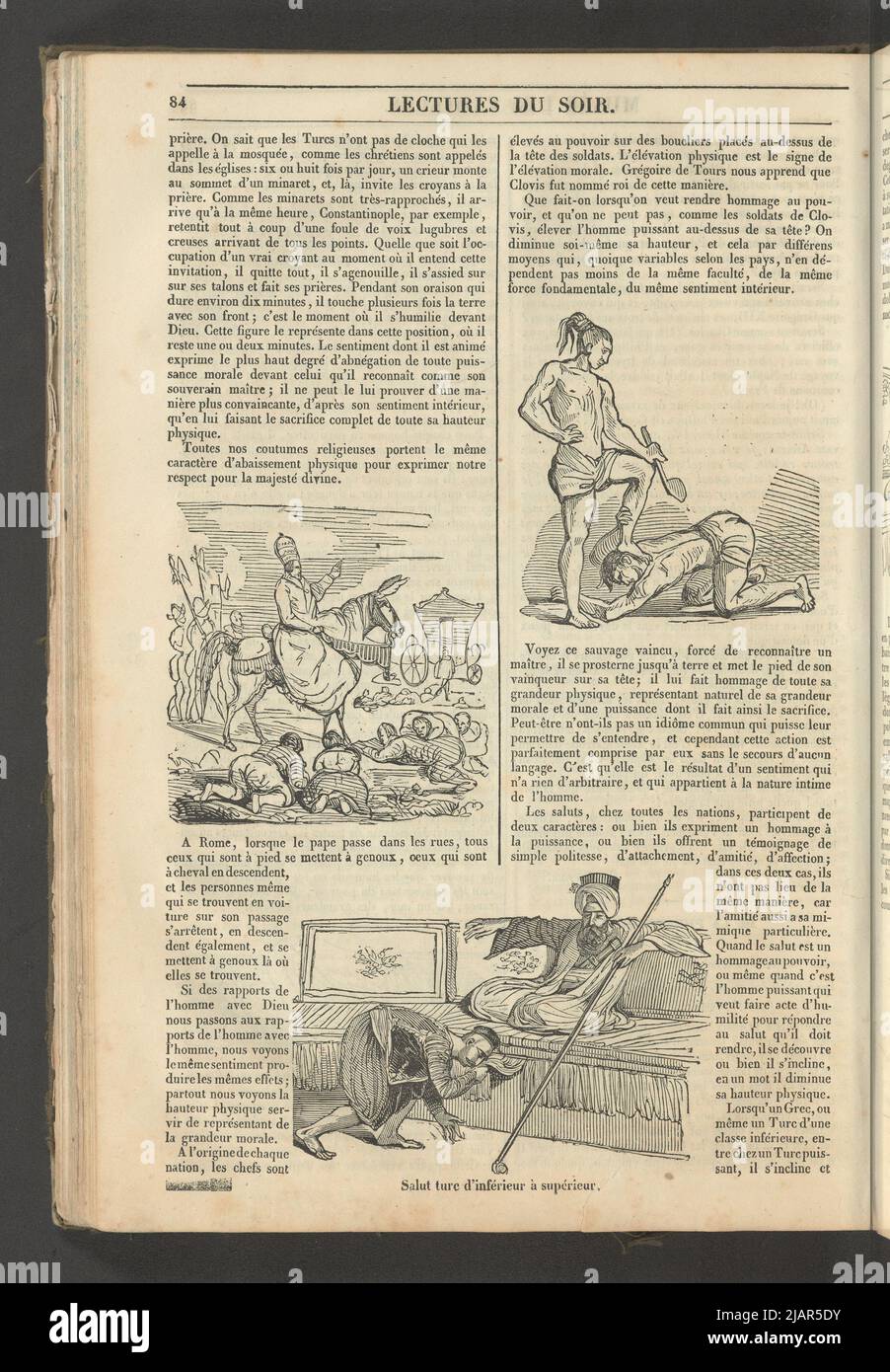 Yearbook 2, notebook 11, Mars 1834 Different ways to worship, 4 illustrations for the article de la phrenologie in: Musee des Familles, Lecture du Soir. T. 1. (year 1 and 2) Paris, [1833 1834]. unknown Stock Photo