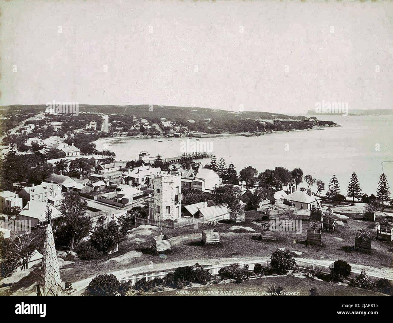 The harbour side of Manly, New South Wales in the late 1880s Stock Photo