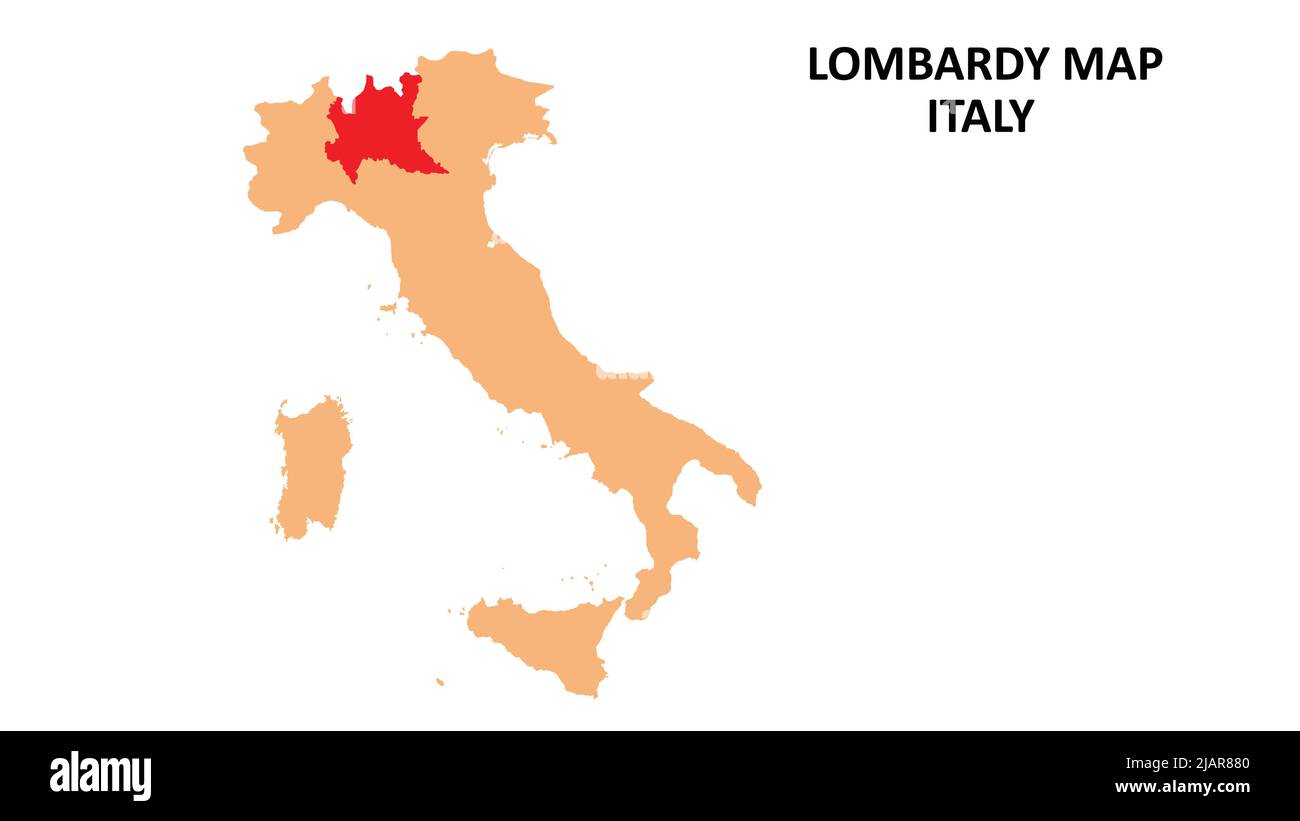 Lombardy regions map highlighted on Italy map Stock Vector Image & Art
