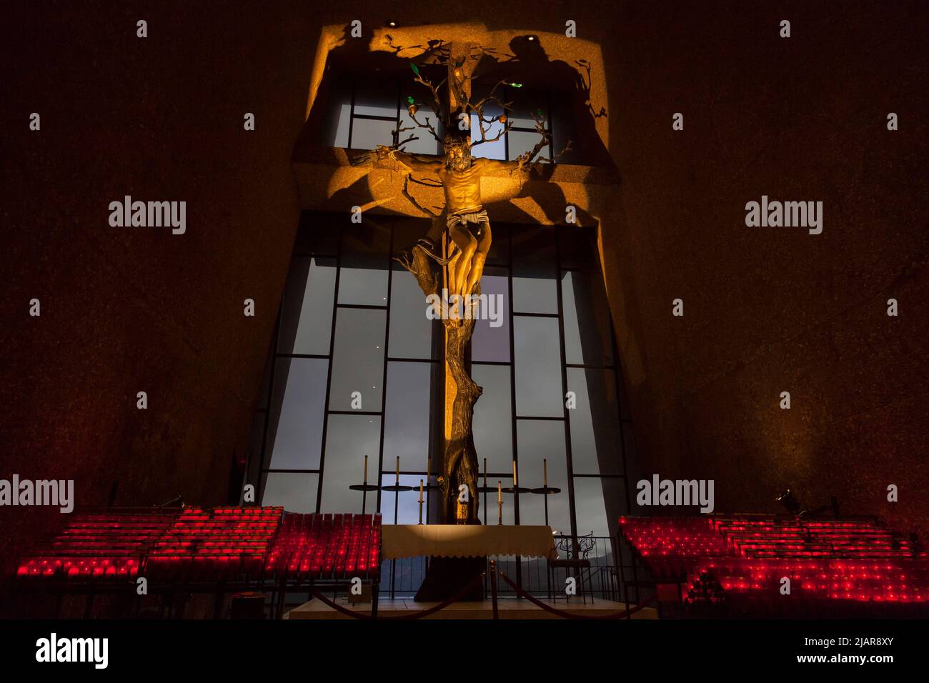 Interior of the Cathedral of the Cross, Sedona, Arizona, USA Stock Photo