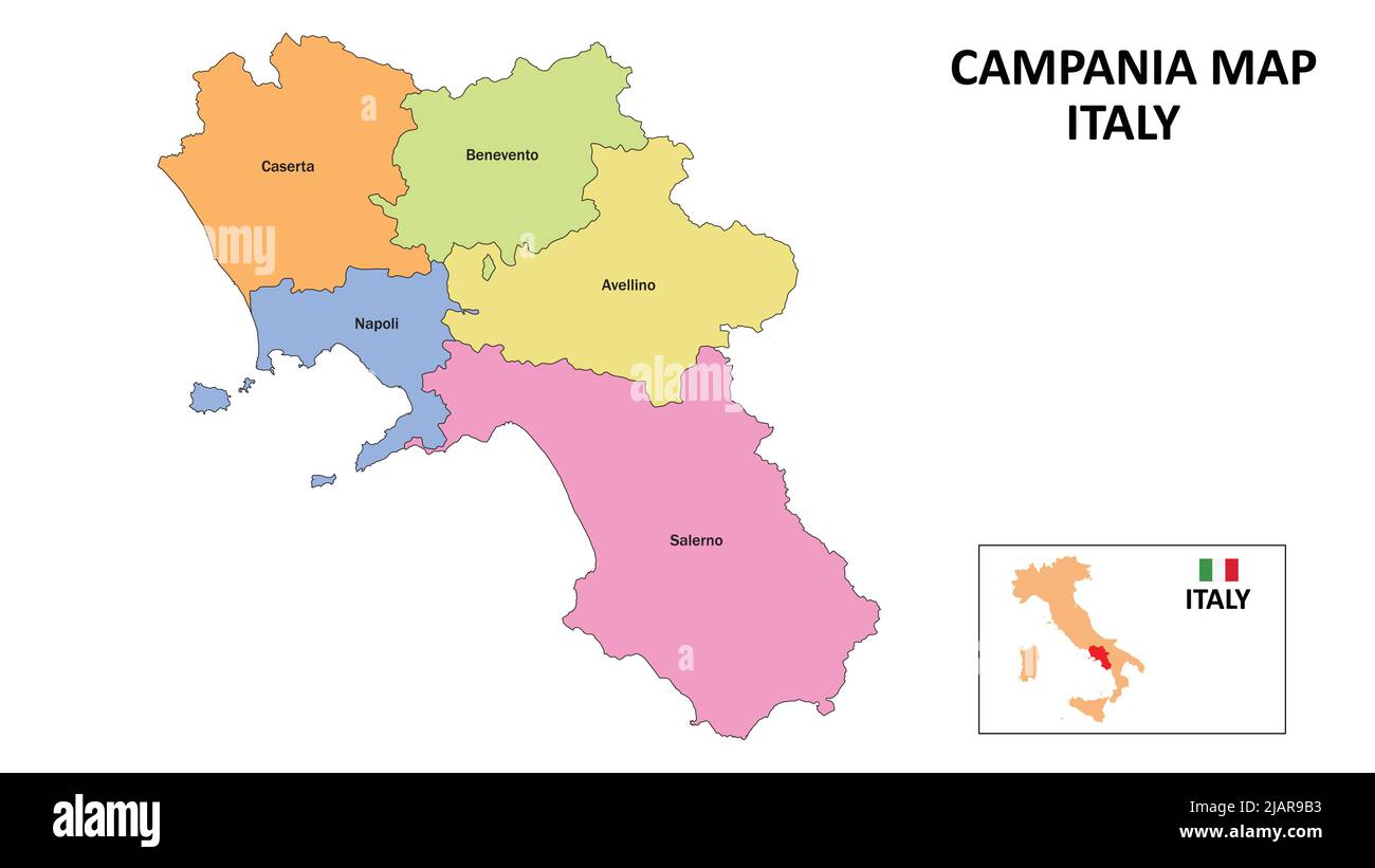 Campania Map. District map of Campania in District map of Campania in