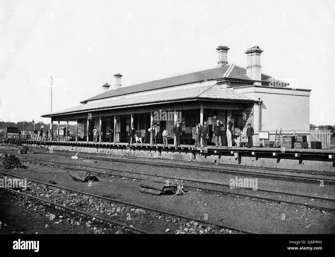 Parramatta railway station in 1870 Stock Photo