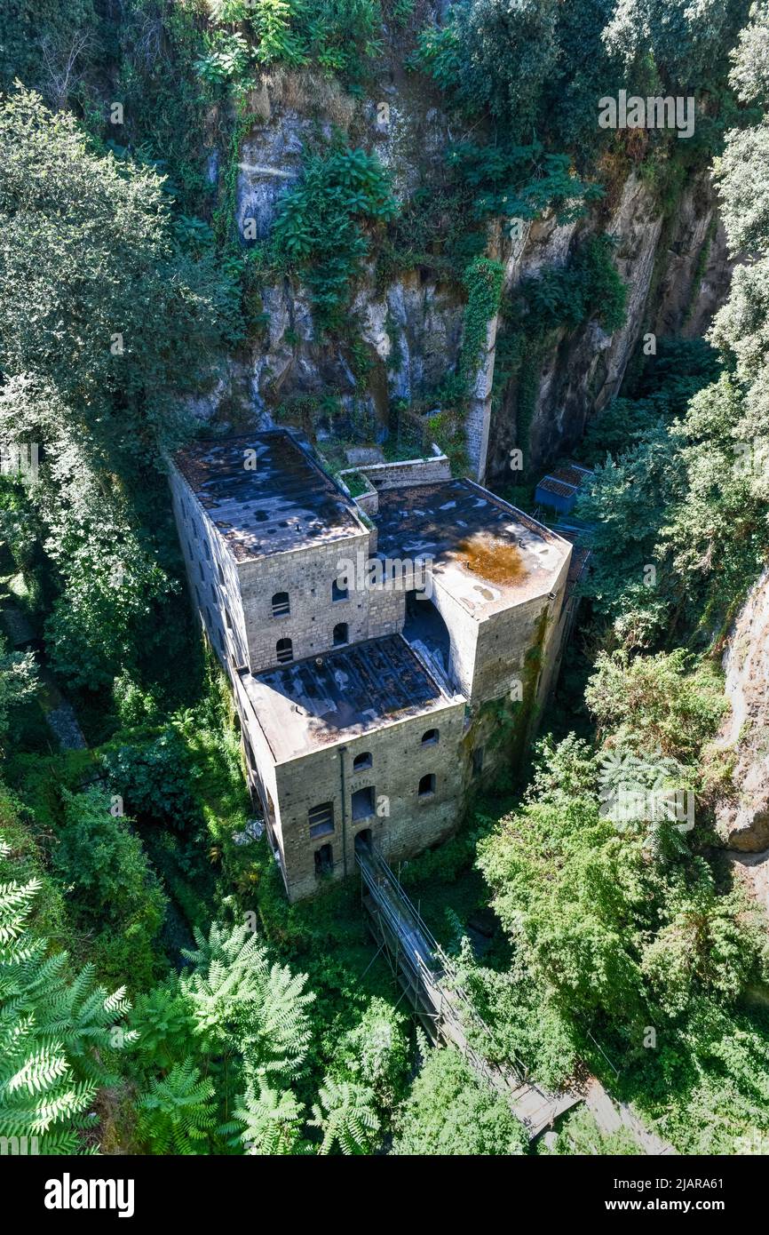 Valley of the Mills ruins in the middle of Sorrento, Italy Stock Photo