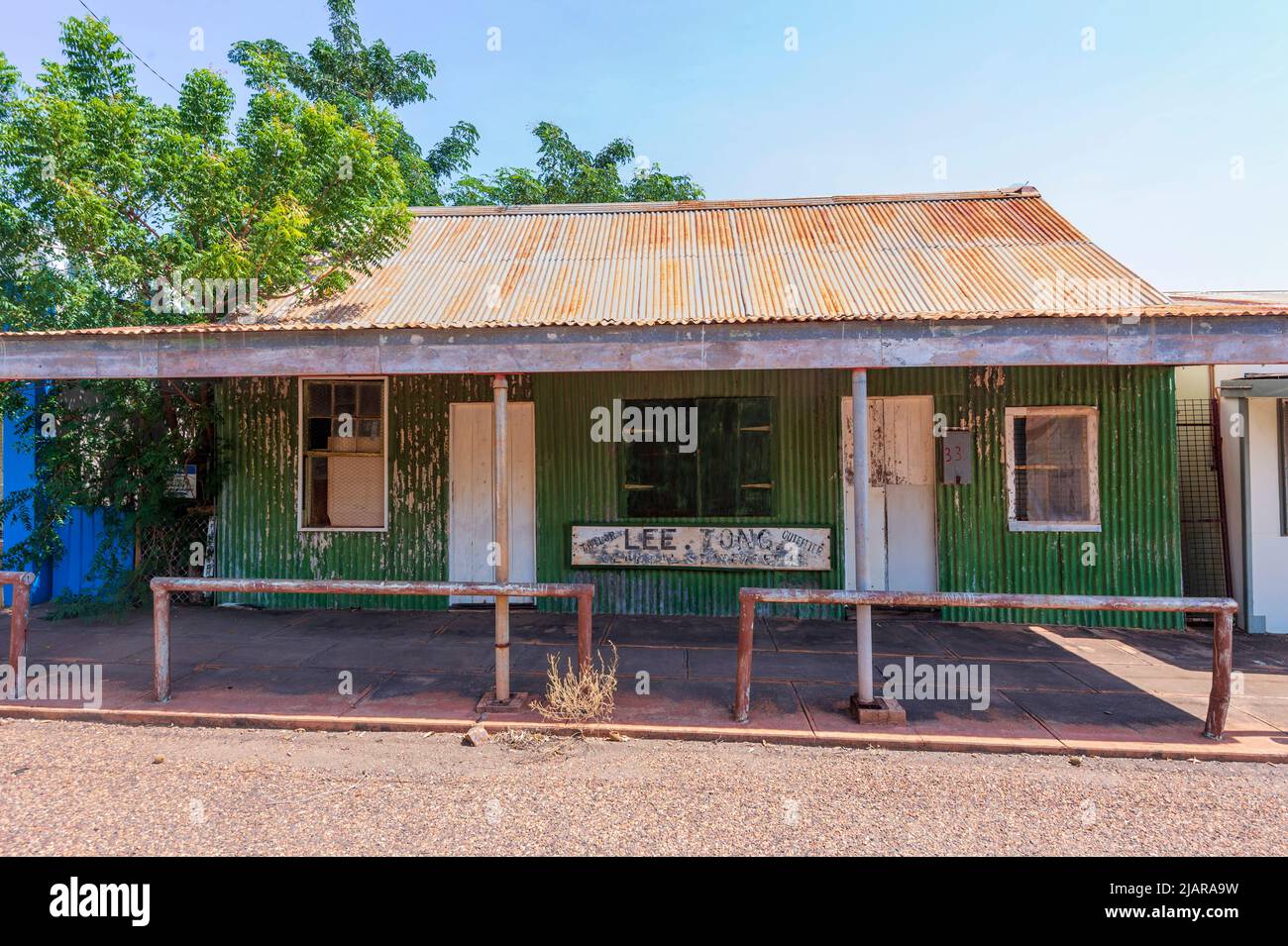 Exterior of the old Lee Tong Outfitter shop from pioneering days, Wyndham, Western Australia, WA, Australia Stock Photo