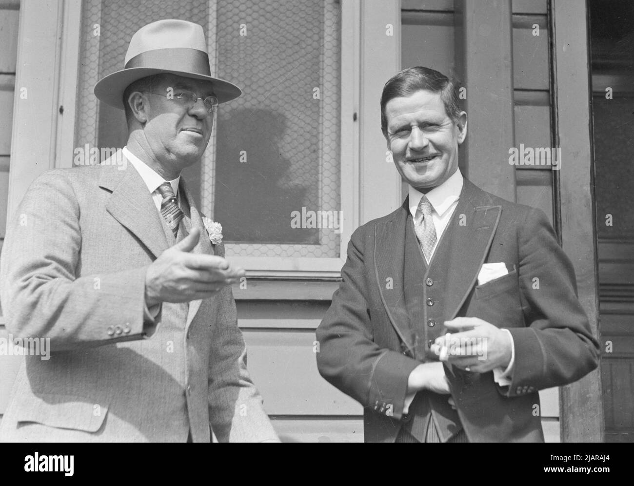 Australian politicians Carl Glasgow and Tom Bavin ca. 1929 Stock Photo ...