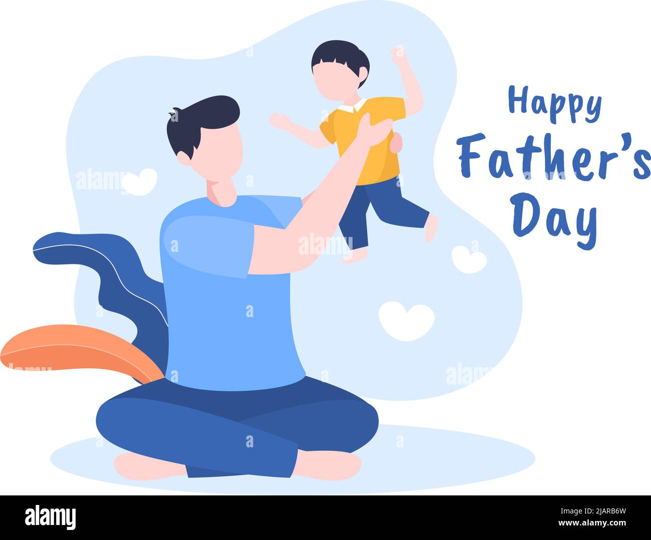 Happy Fathers Day Cartoon Illustration with Picture of Father and Son in  Flat Style Design for Poster or Greeting Card Stock Vector Image & Art -  Alamy