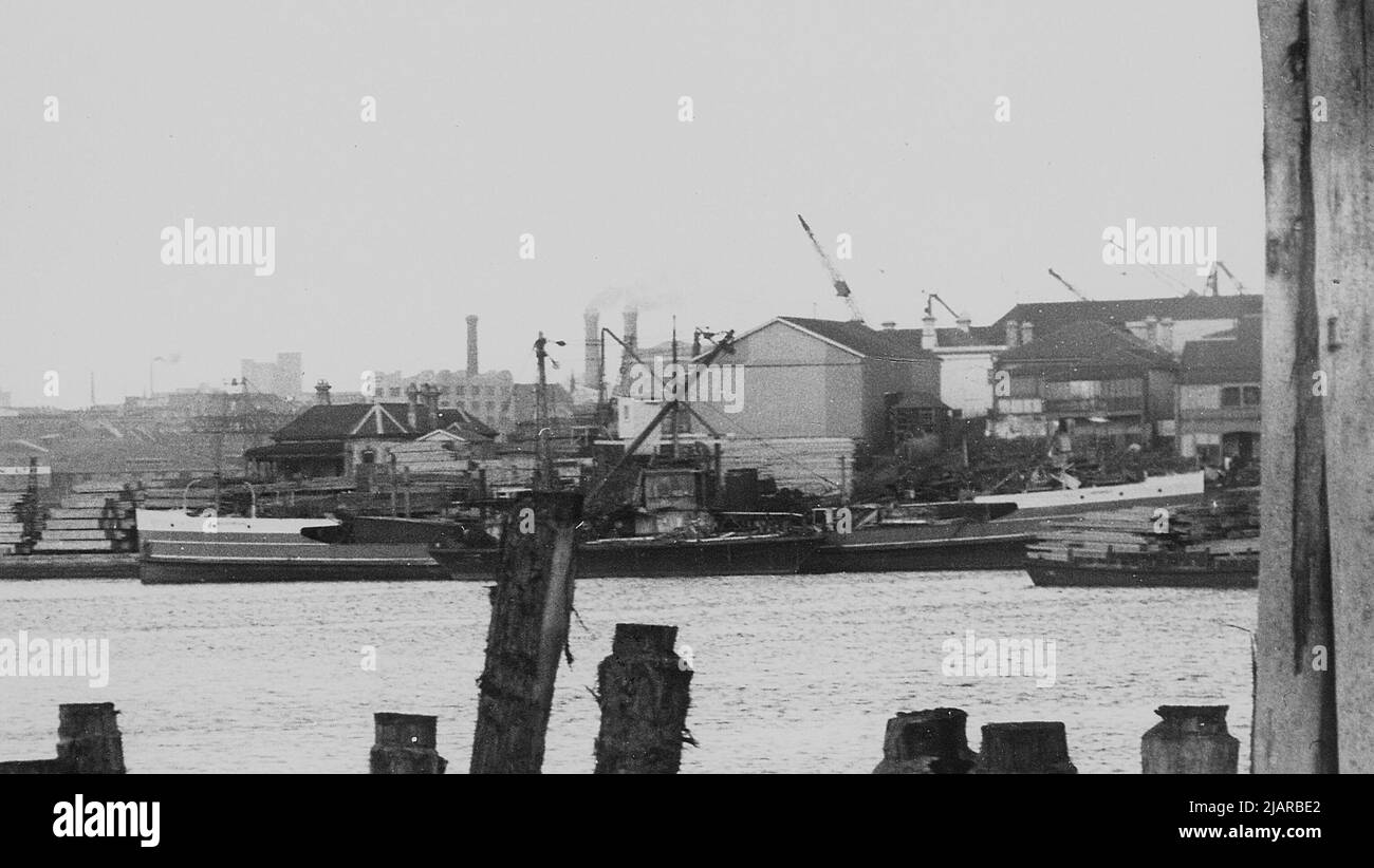 Sydney Ferry BALGOWLAH being scrapped 1954. Strides yard, Rozelle Bay  ca. 1954 Stock Photo