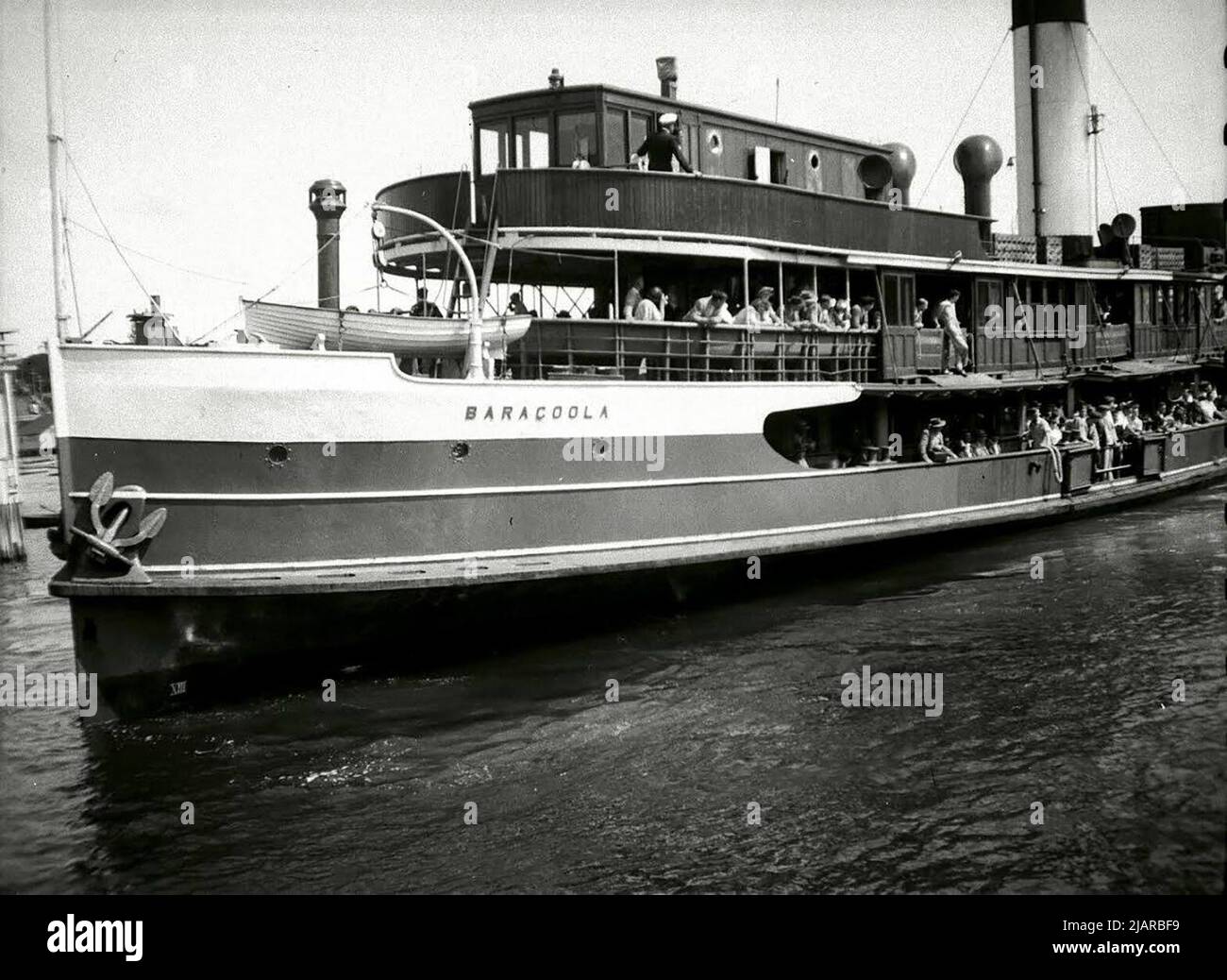 Sydney ferry BARAGOOLA approaching Manly Wharf ca.  1950 Stock Photo
