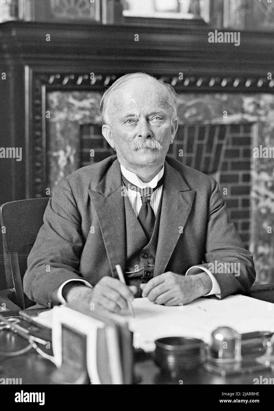 Australian engineer John Bradfield at his desk ca. 1930s Stock Photo