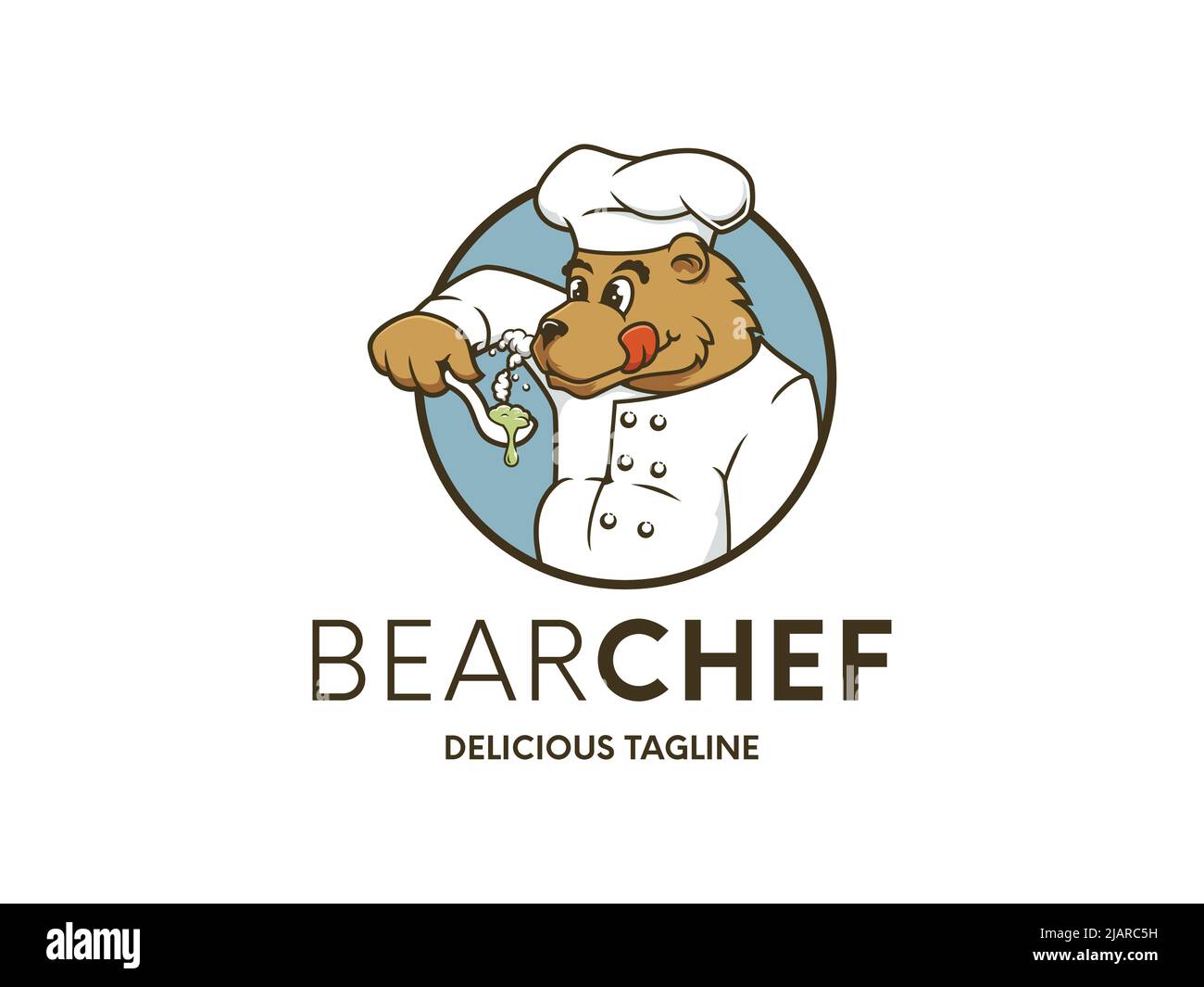 Chef Bear Mascot Character Badge Logo Template Stock Vector Image & Art