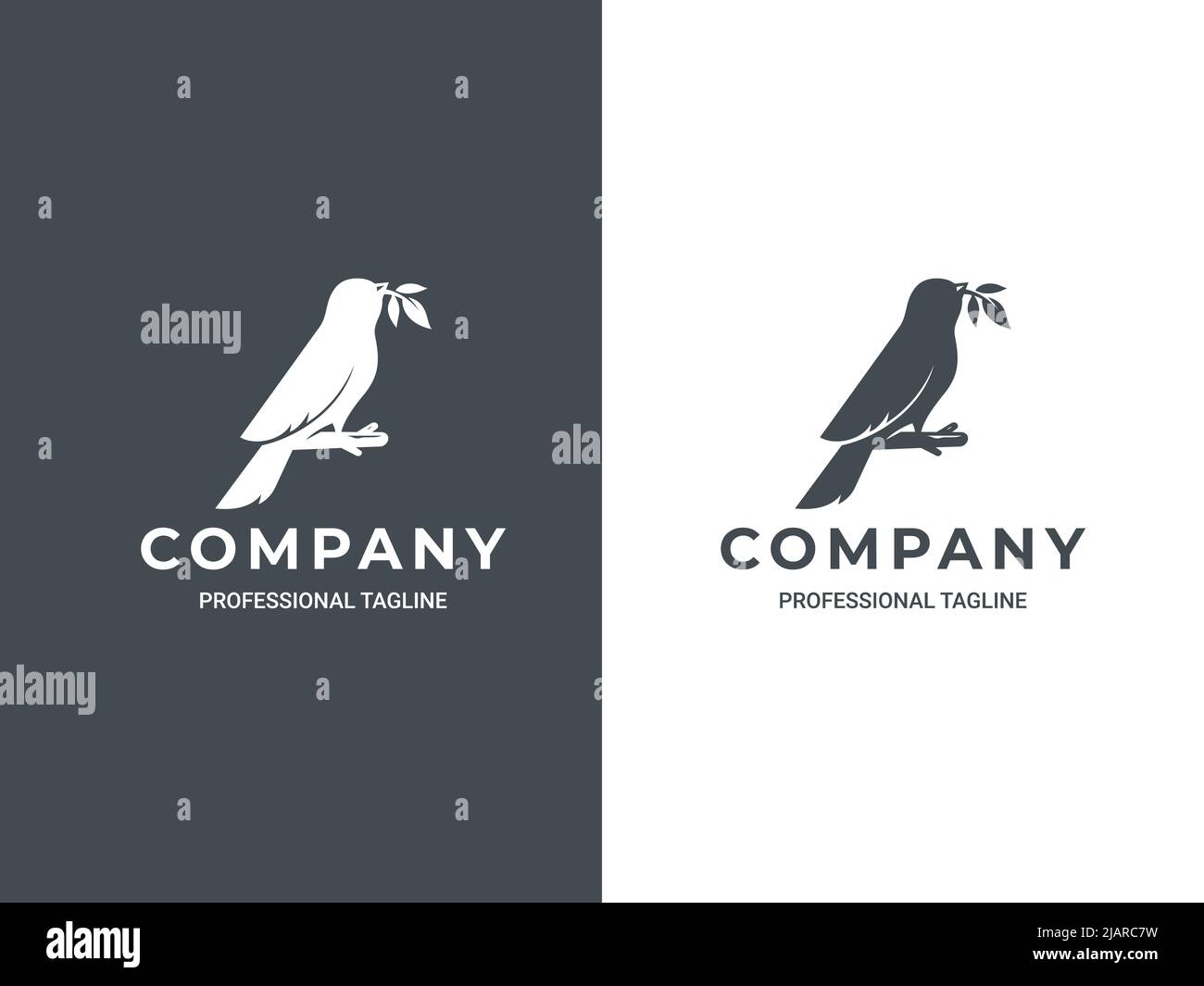 Luxury Bird nature logo template Stock Vector