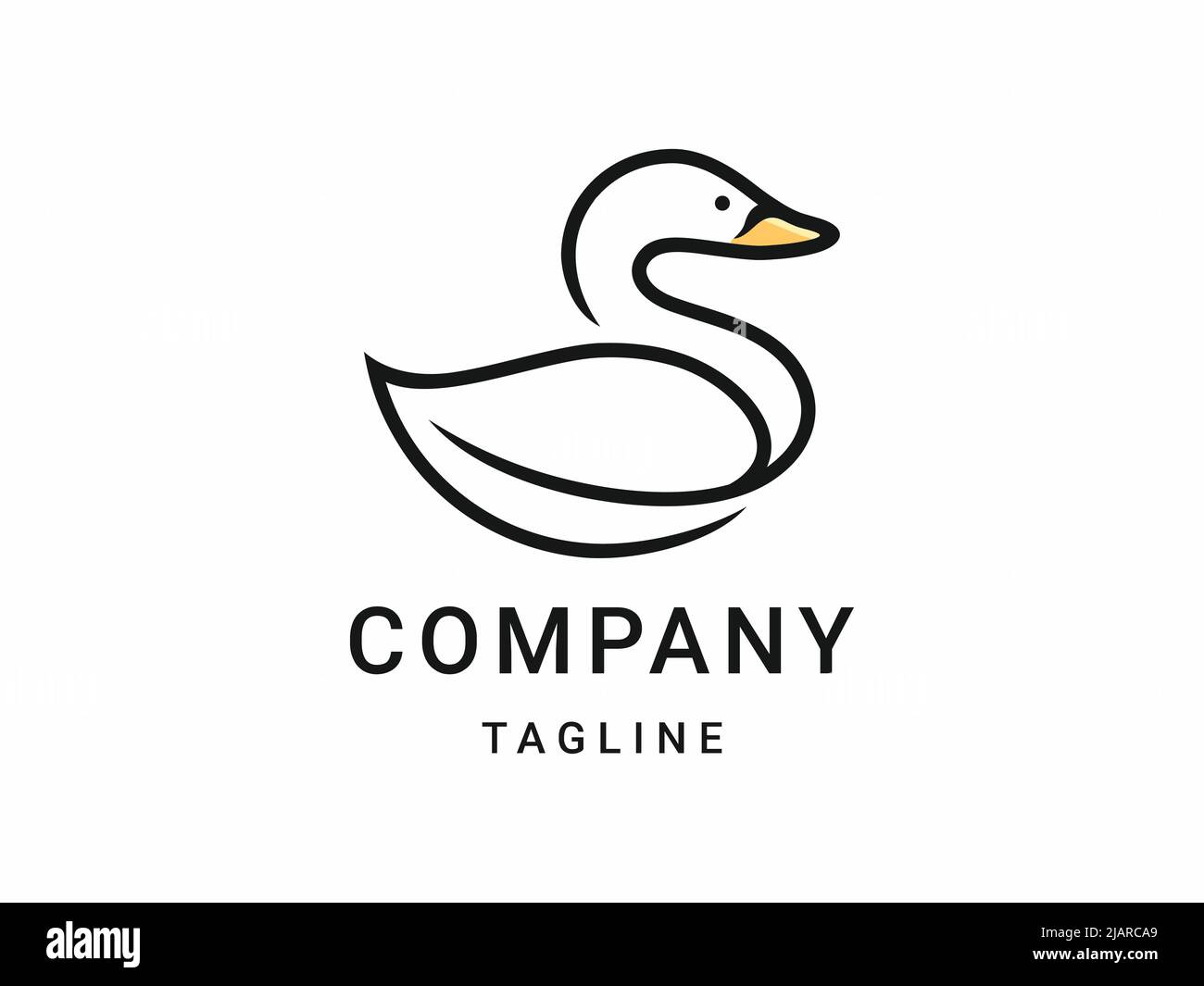 Duck Organic Farm Logo Template Stock Vector
