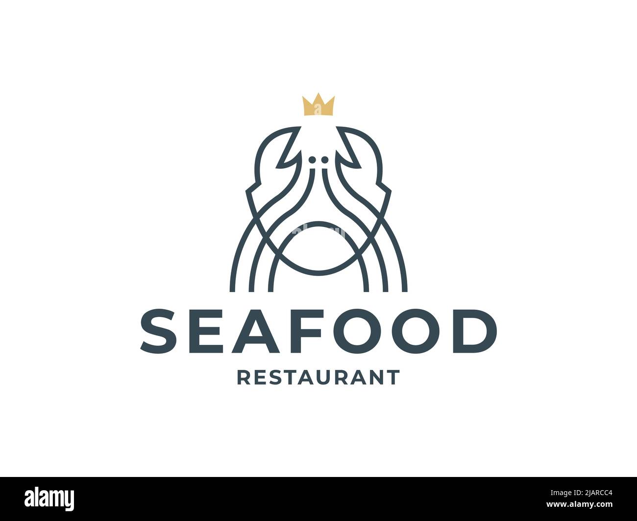 Seafood crab logo design template Stock Vector