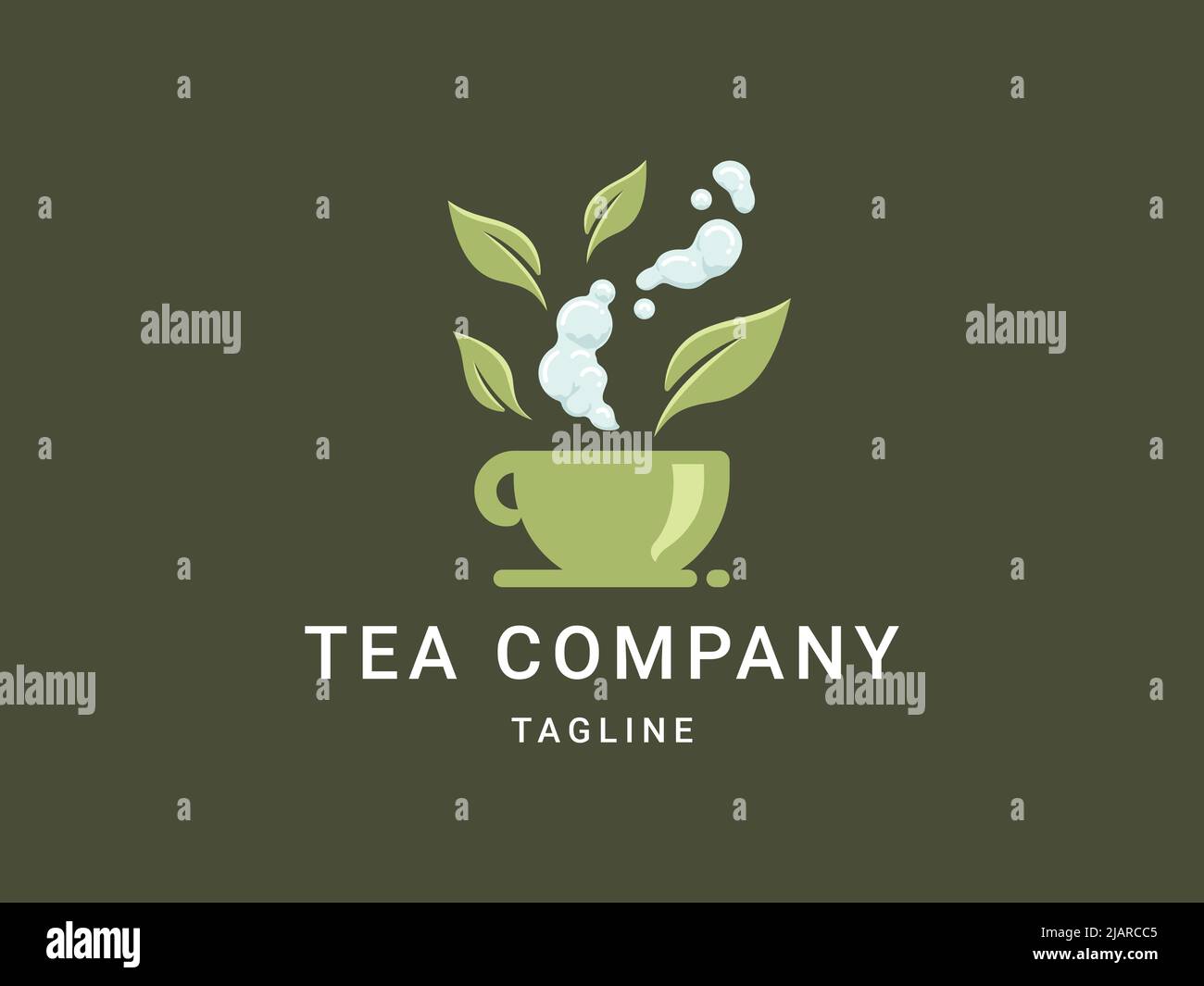 Green leaf tea cup simple logo vector icon symbol graphic design ...