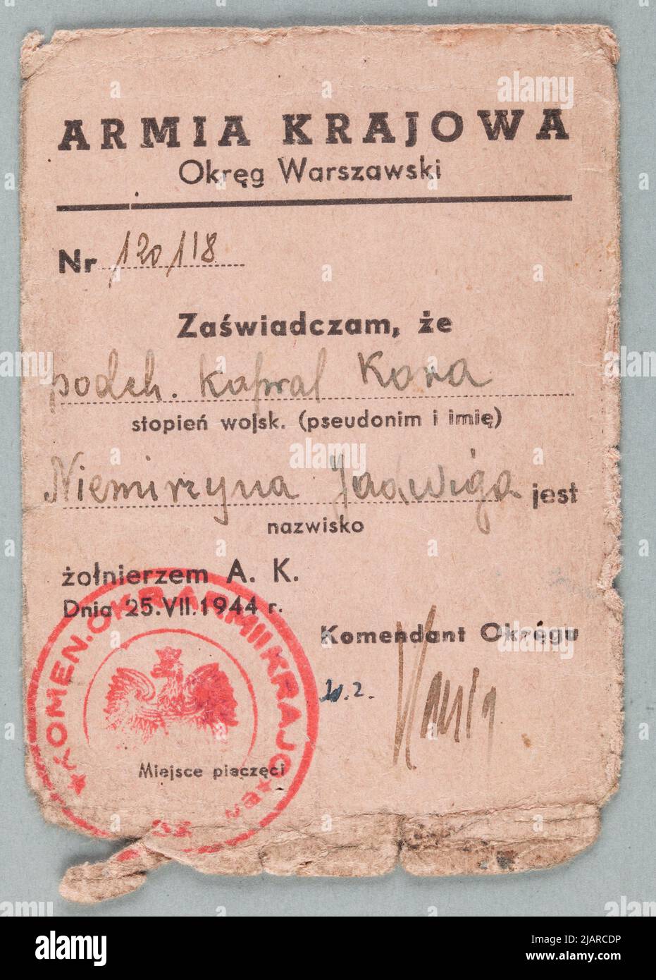 Cadet Id Card