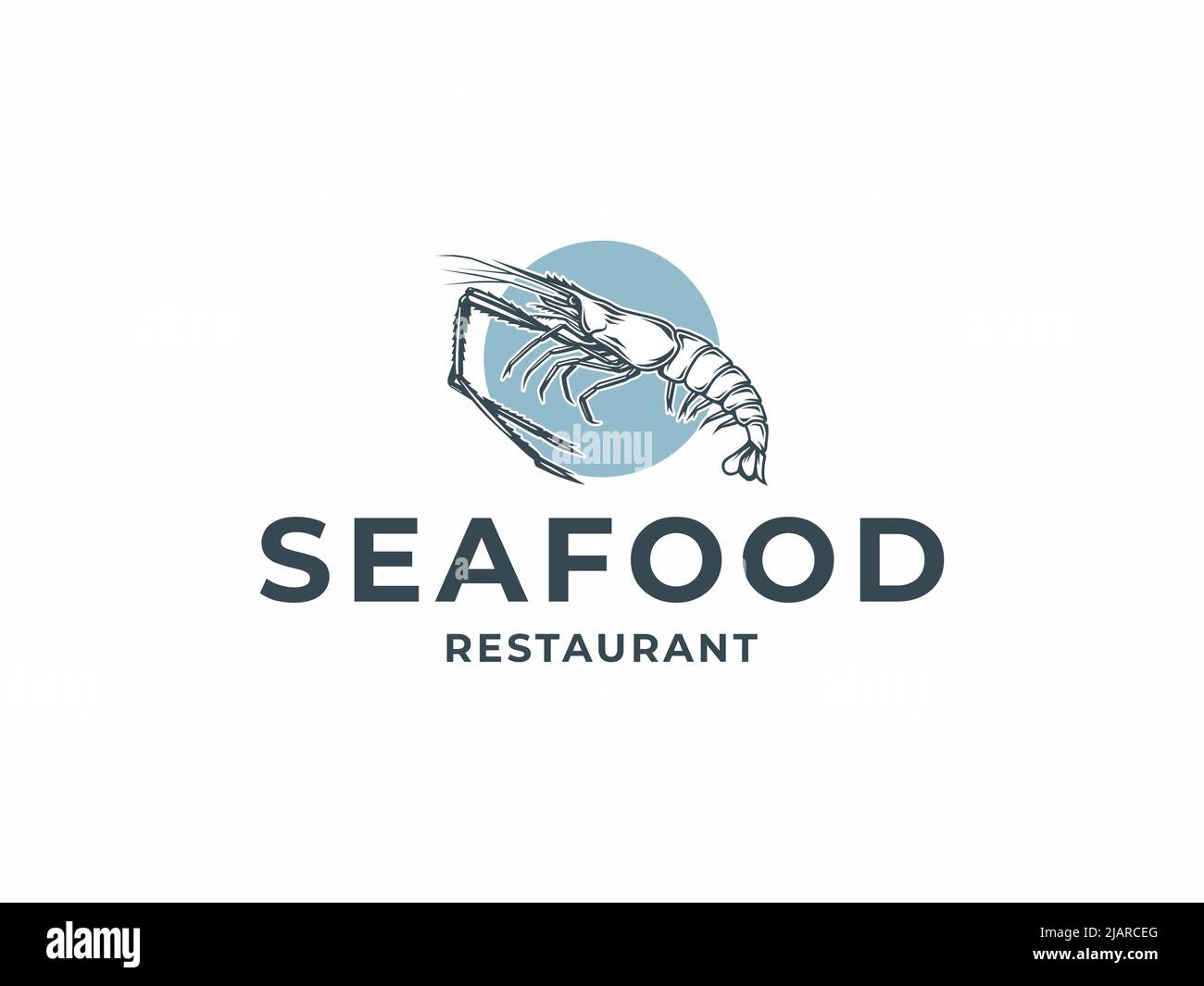 shrimp seafood logo design template Stock Vector