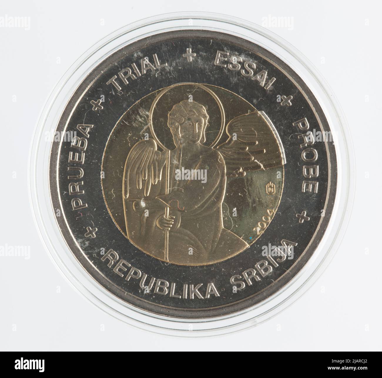 Euro Collection a coin pattern, 2 euros for Serbia; 2004 Stock Photo - Alamy