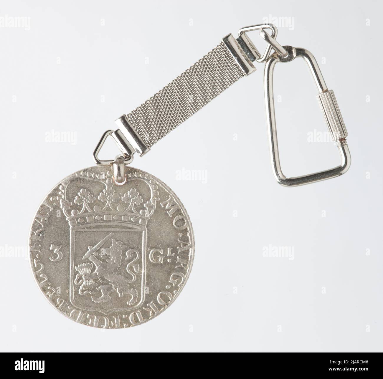 Key ring on the pendant a copy of 3 guilders from 1794, the Netherlands ...