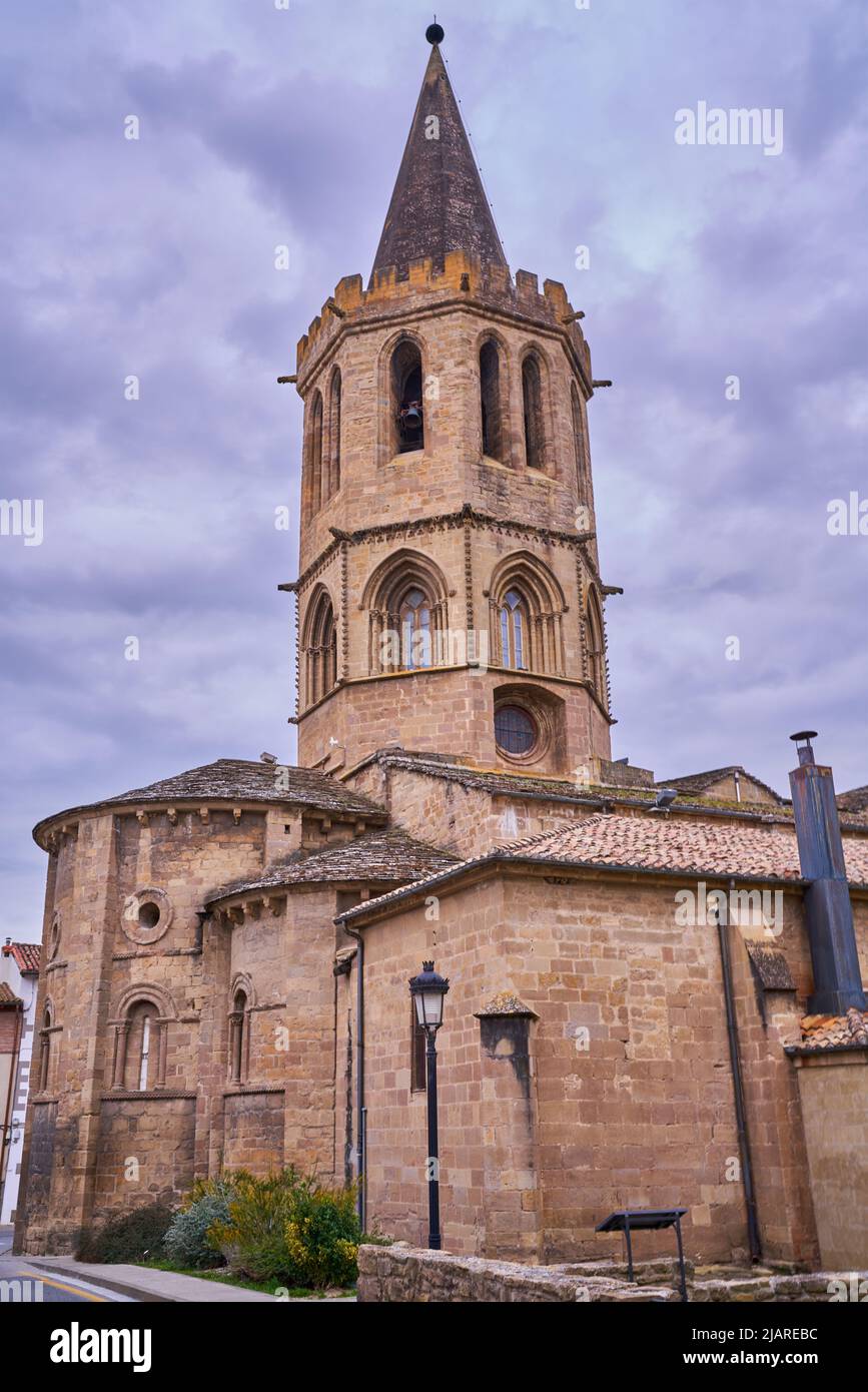 Sanguesa, Navarra Spain march 6 2022, The church of Santa Maria la Real Stock Photo