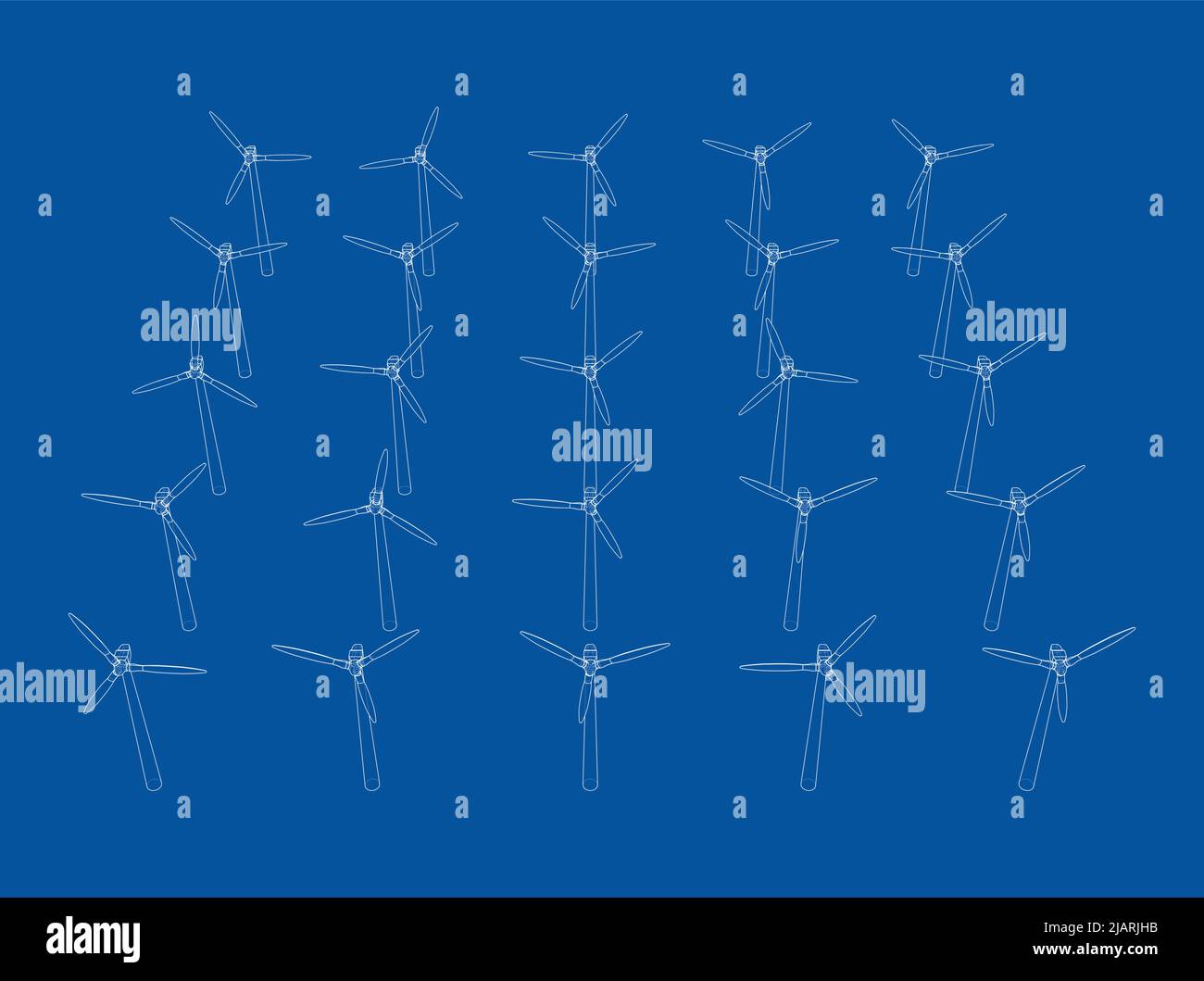 Wind turbines. Vector rendering of 3d Stock Vector Image & Art - Alamy