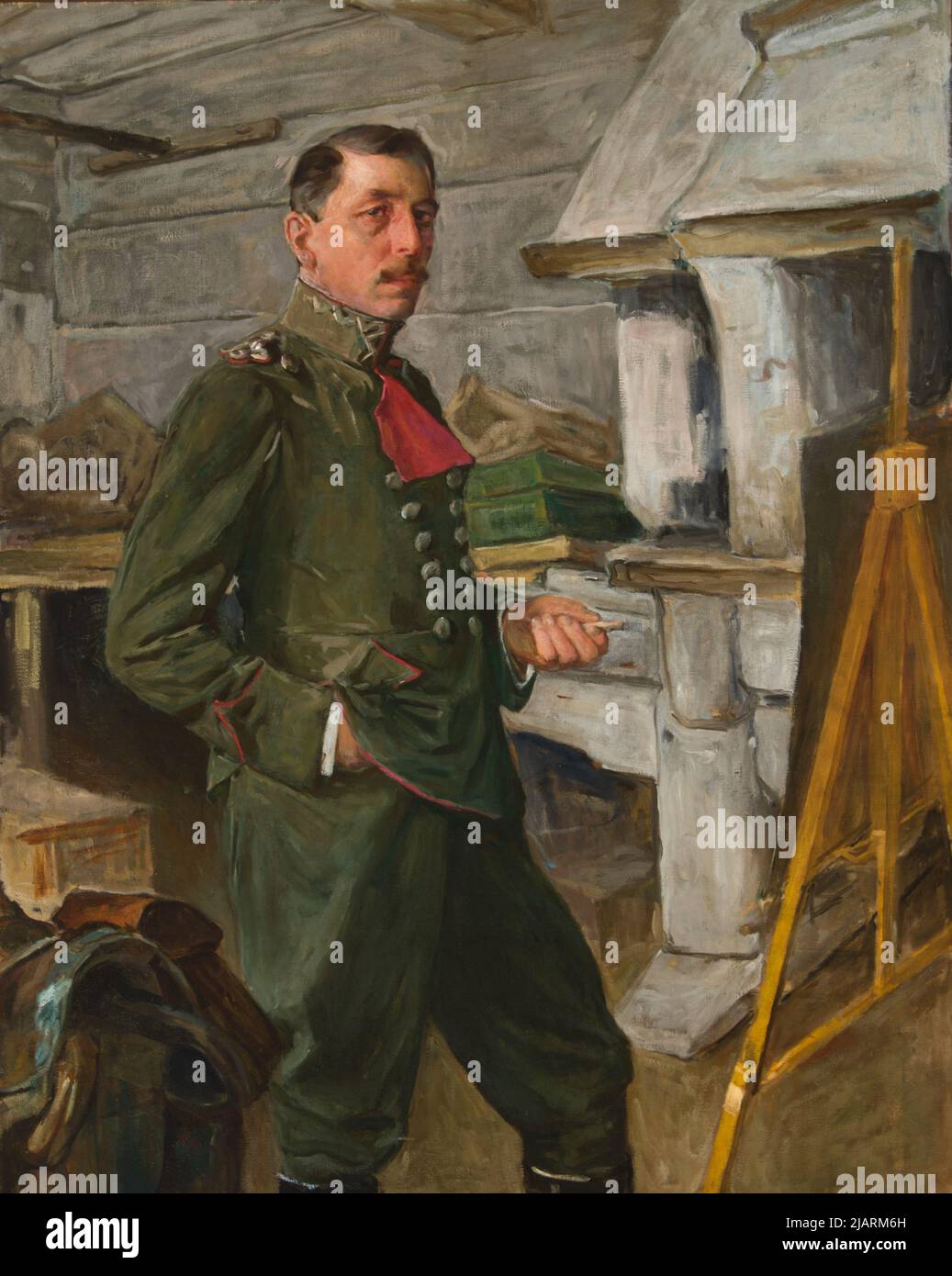 Self Portrait in the Trenches Janowski, Stanisław (1866 1942) Stock Photo