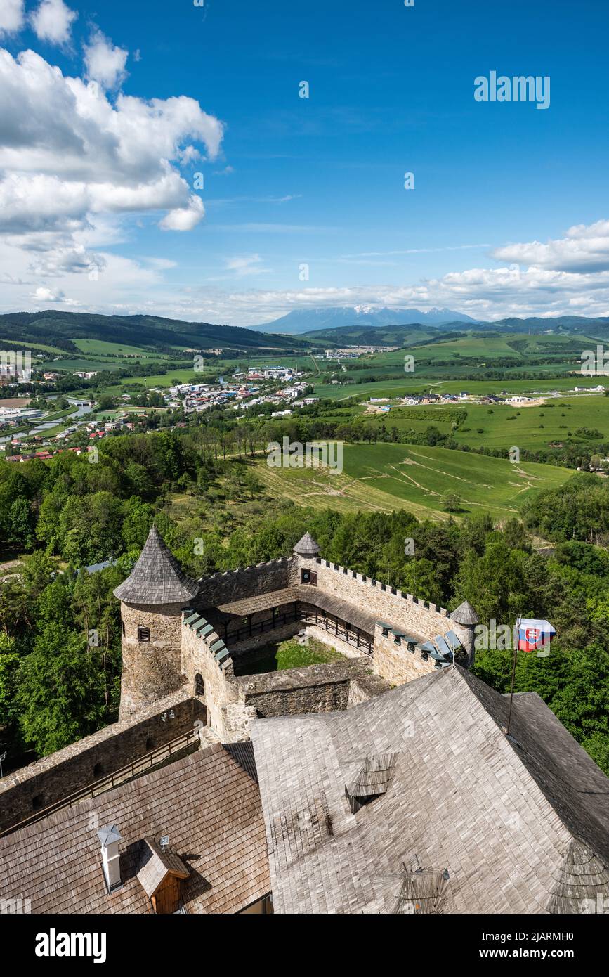 Vista from Slovakia fortress Stara Lubovna Castle in High Tatras, Slovak Republik. Stock Photo