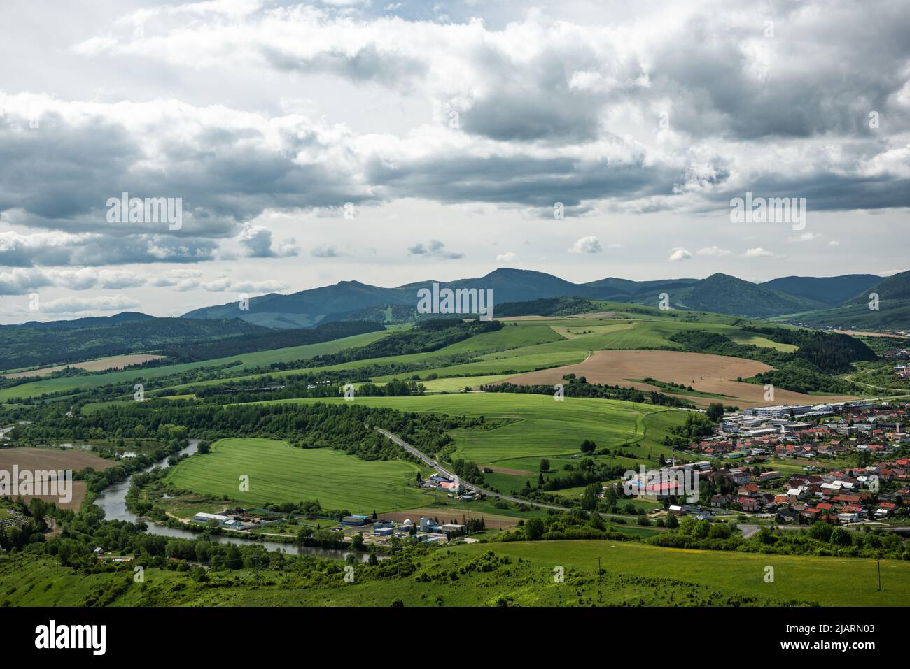 Vista from Slovakia fortress Stara Lubovna Castle in High Tatras
