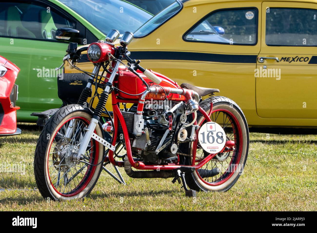 Heritage Motorcycles at the Deal Classic Car show at Betteshanger Park near deal Kent UK Stock Photo