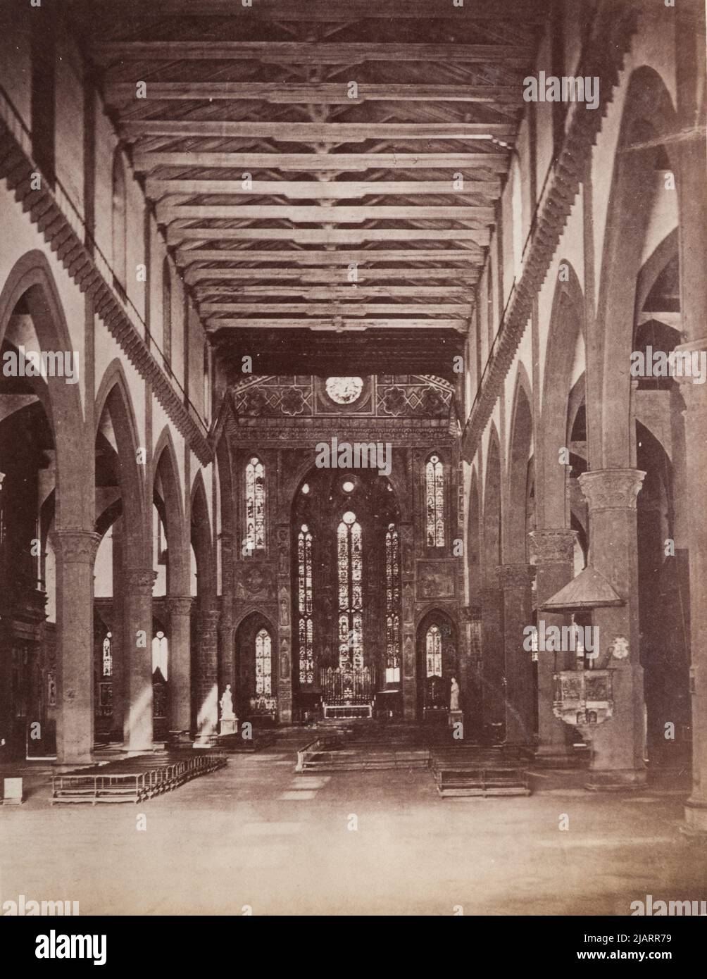 FLORENCE Church of Santa Croce interior Summer,