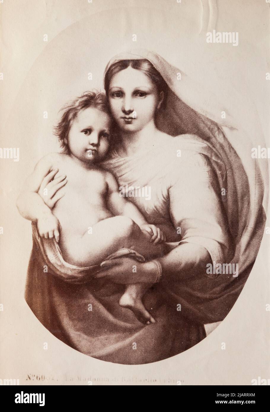 DRESDEN  Zwinger  The Sistine Madonna by Raphael Santi (fragment) Summer, Giorgio (Georg) (1834 1914) Stock Photo