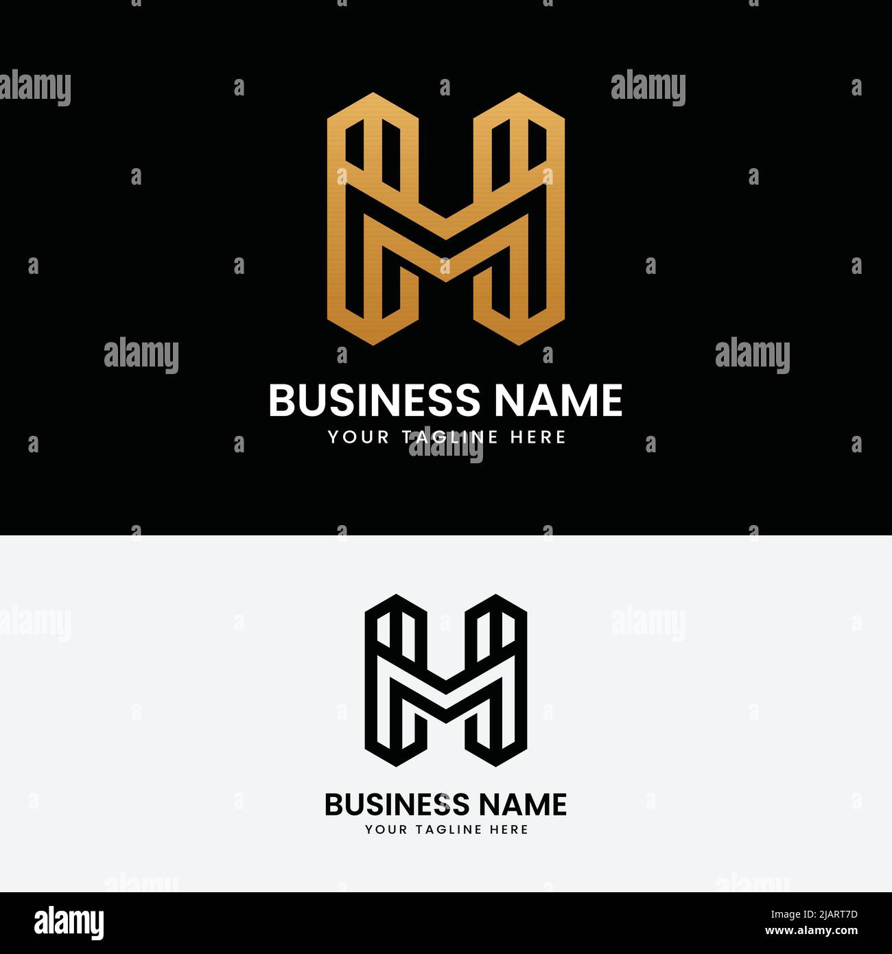 H M HM MH Letter Monogram Initial Logo Design Template. Suitable for General Sports Fitness Construction Finance Company Business Corporate Shop Stock Vector