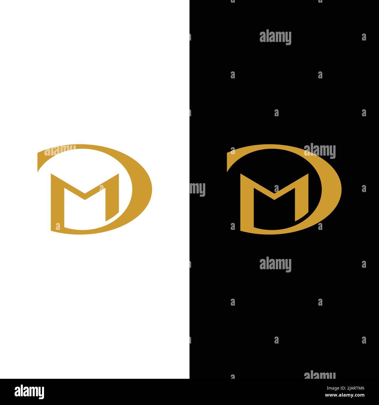 D M DM MD Letter Monogram Initial Logo Design Template. Suitable for General Fashion Jewelry Realtor Construction Finance Company Business Corporate S Stock Vector