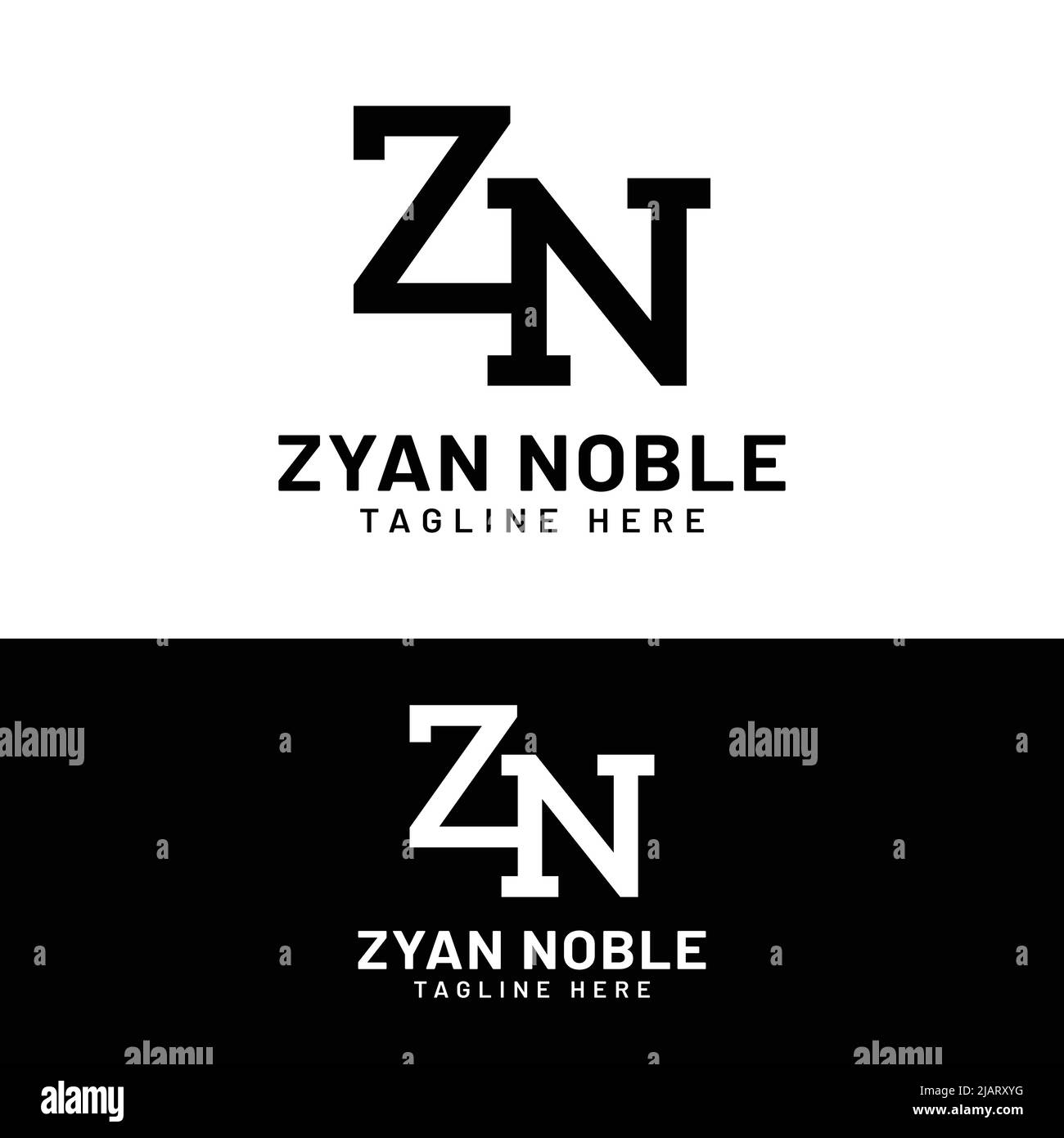 Zn monogram Stock Vector Images Alamy