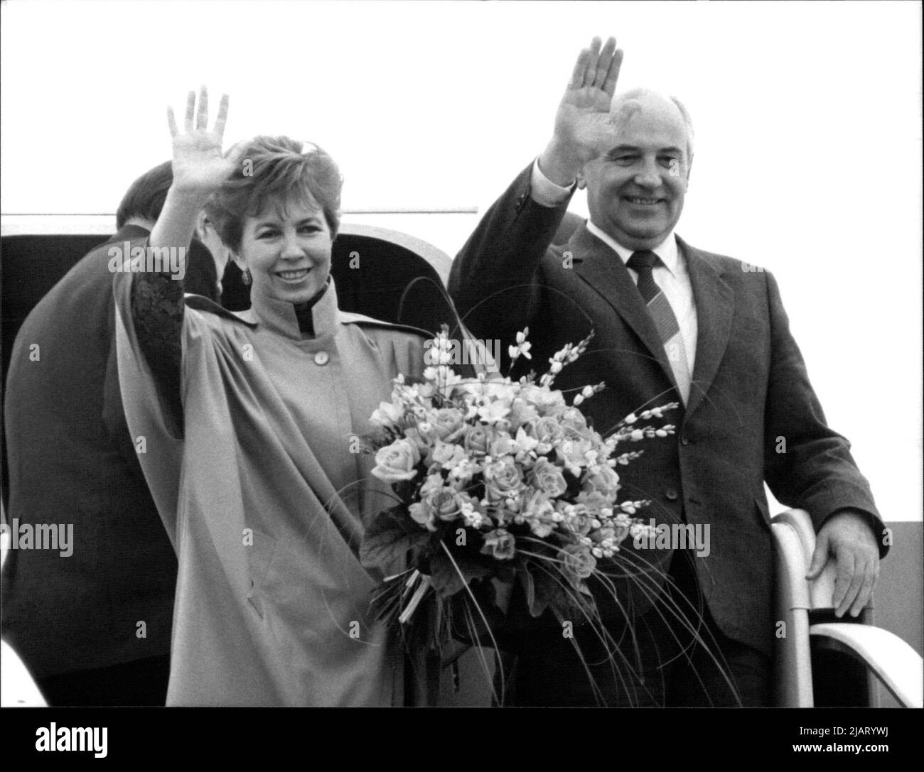 Michail Gorbatschow besucht mit seier Frau Raissa die Bundesrepublik. Stock Photo