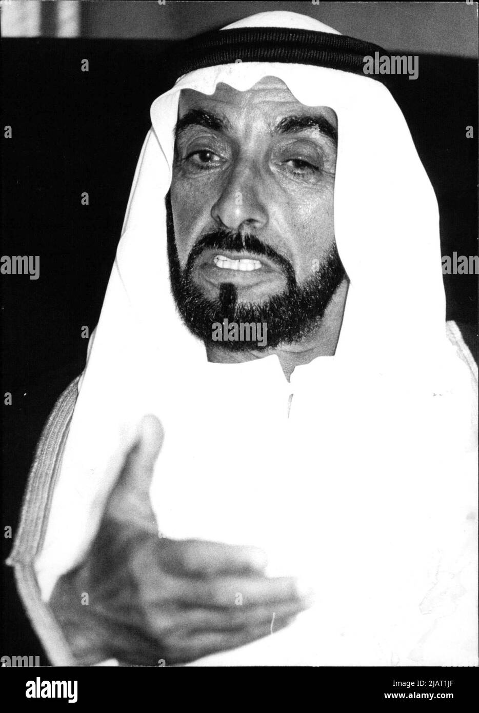 Scheich von Abu Dhabi und Präsident der Vereinigten Arabischen Emirate, Zayed bin Sultan Al Nahyan. Stock Photo