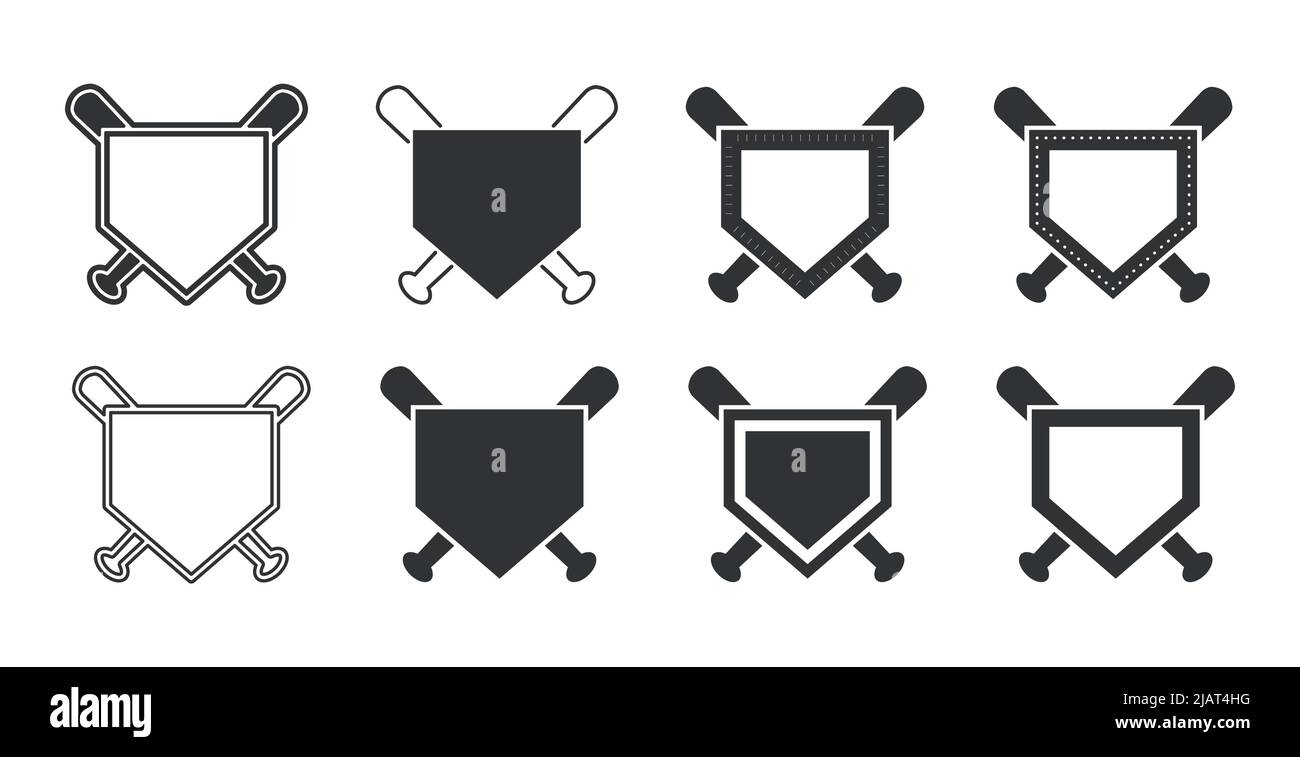 Baseball Home Plate Vector Icon. Vector Template Design. Silhouette